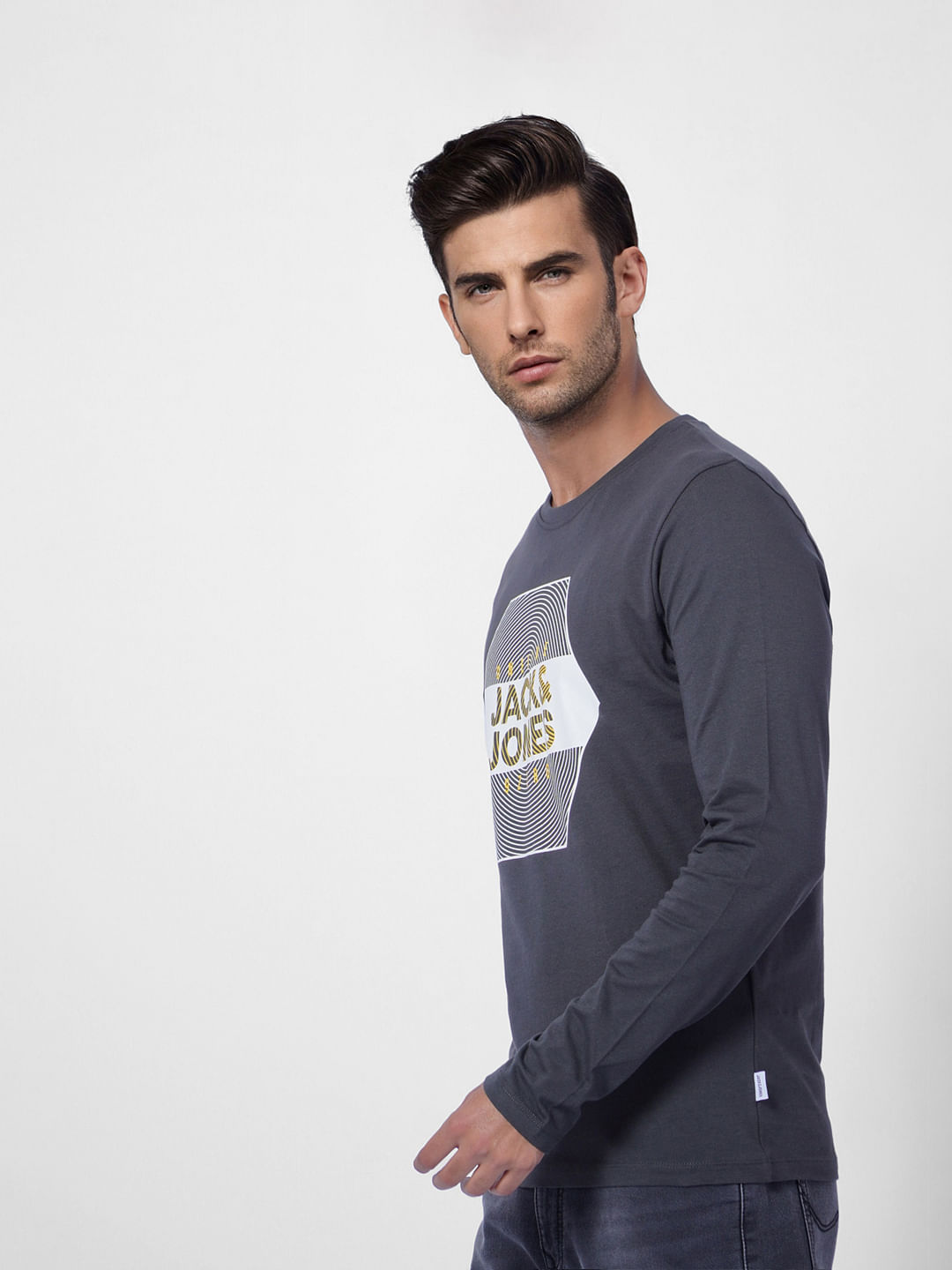 Black Logo Print Crew Neck T-shirt