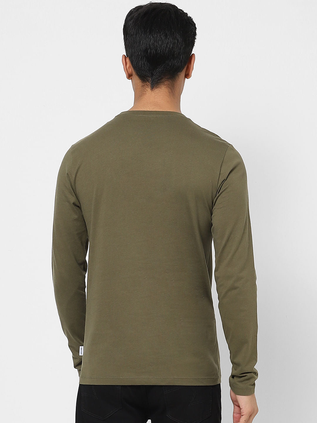 Olive Graphic Print Crew Neck T-shirt