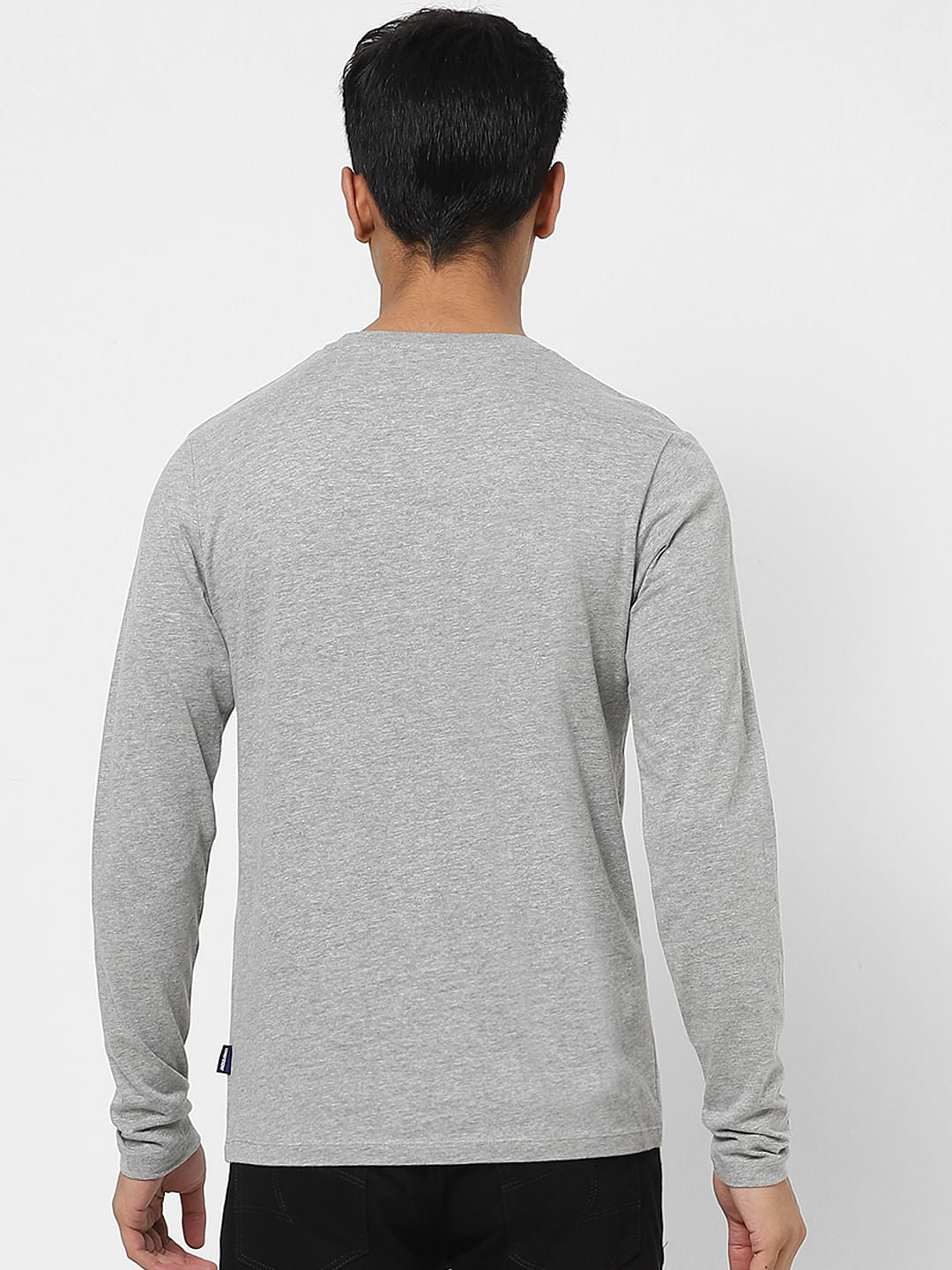 Grey Typographic Print Crew Neck T-shirt