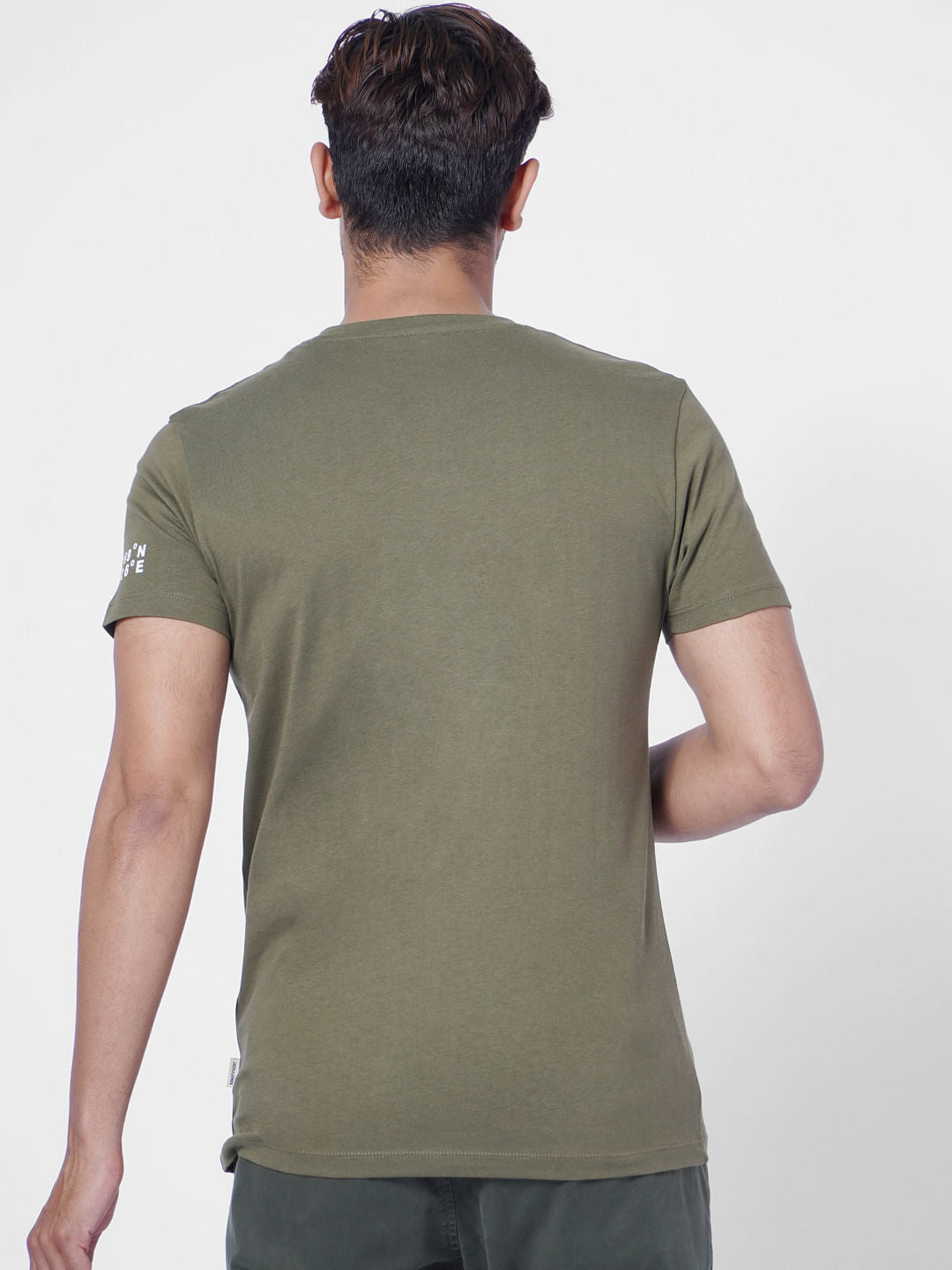 Green Typographic Print Crew Neck T-shirt