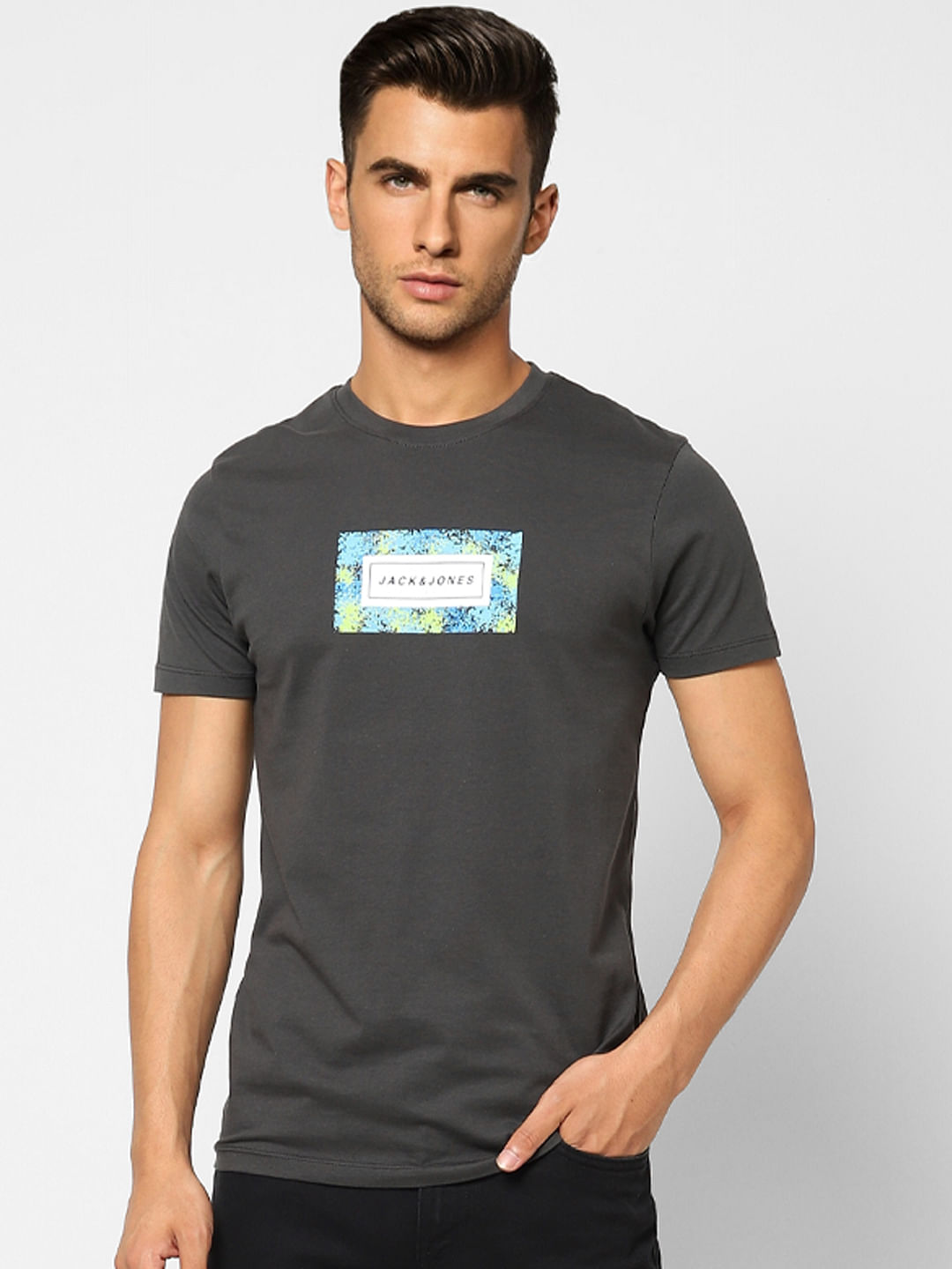 Black Logo Print Crew Neck T-shirt