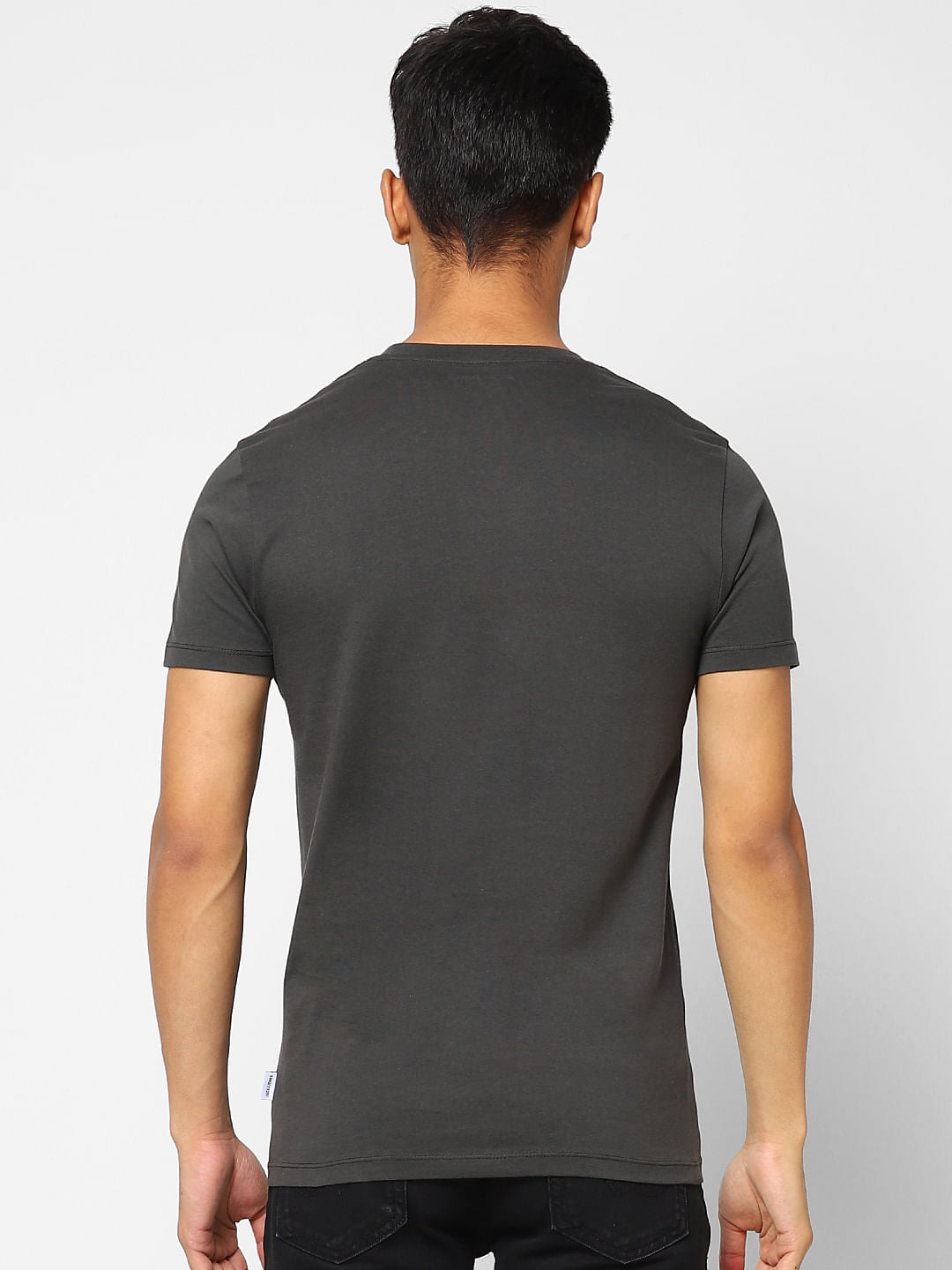 Black Logo Print Crew Neck T-shirt