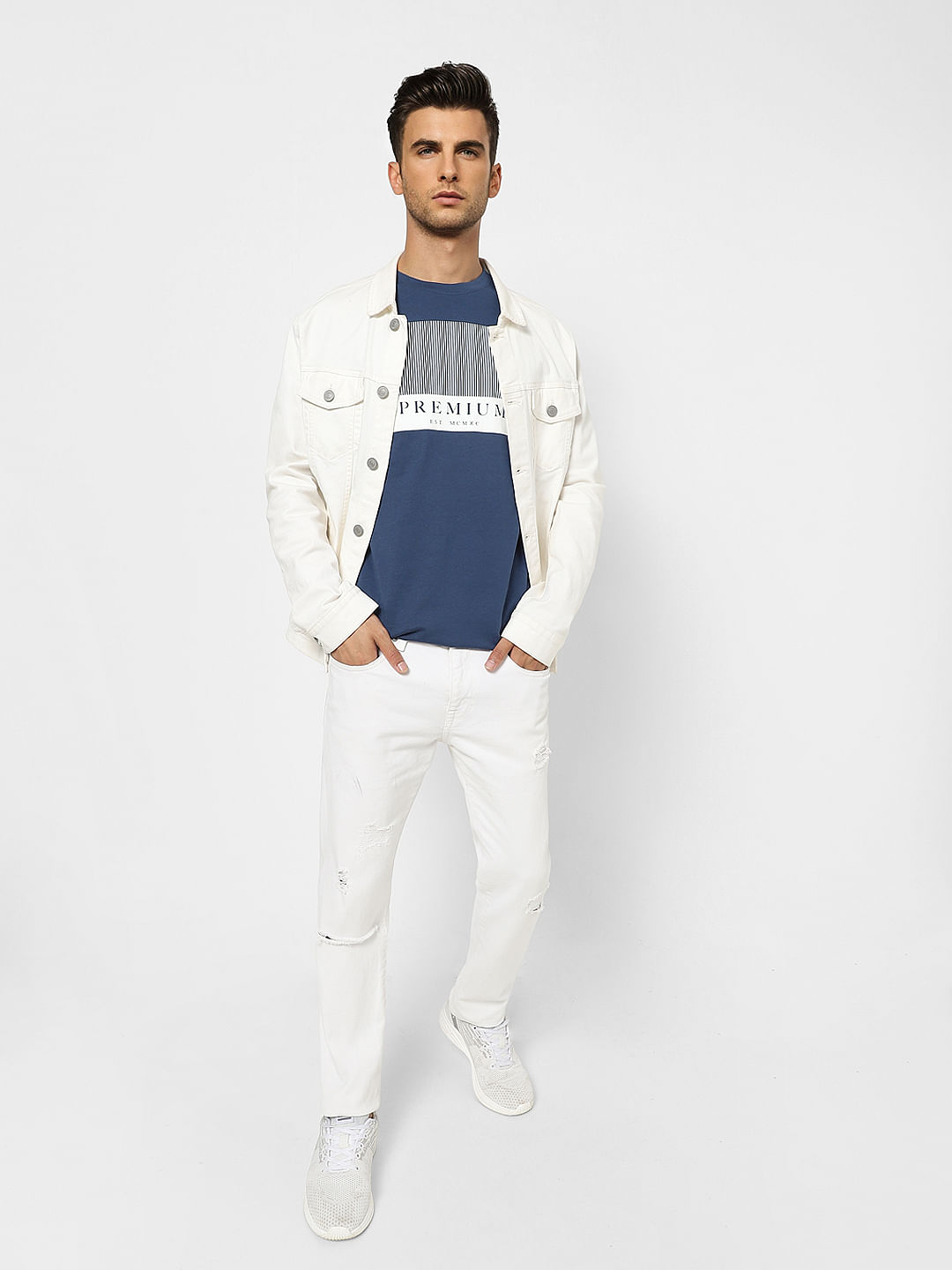 Blue Crew Neck T-shirt - S