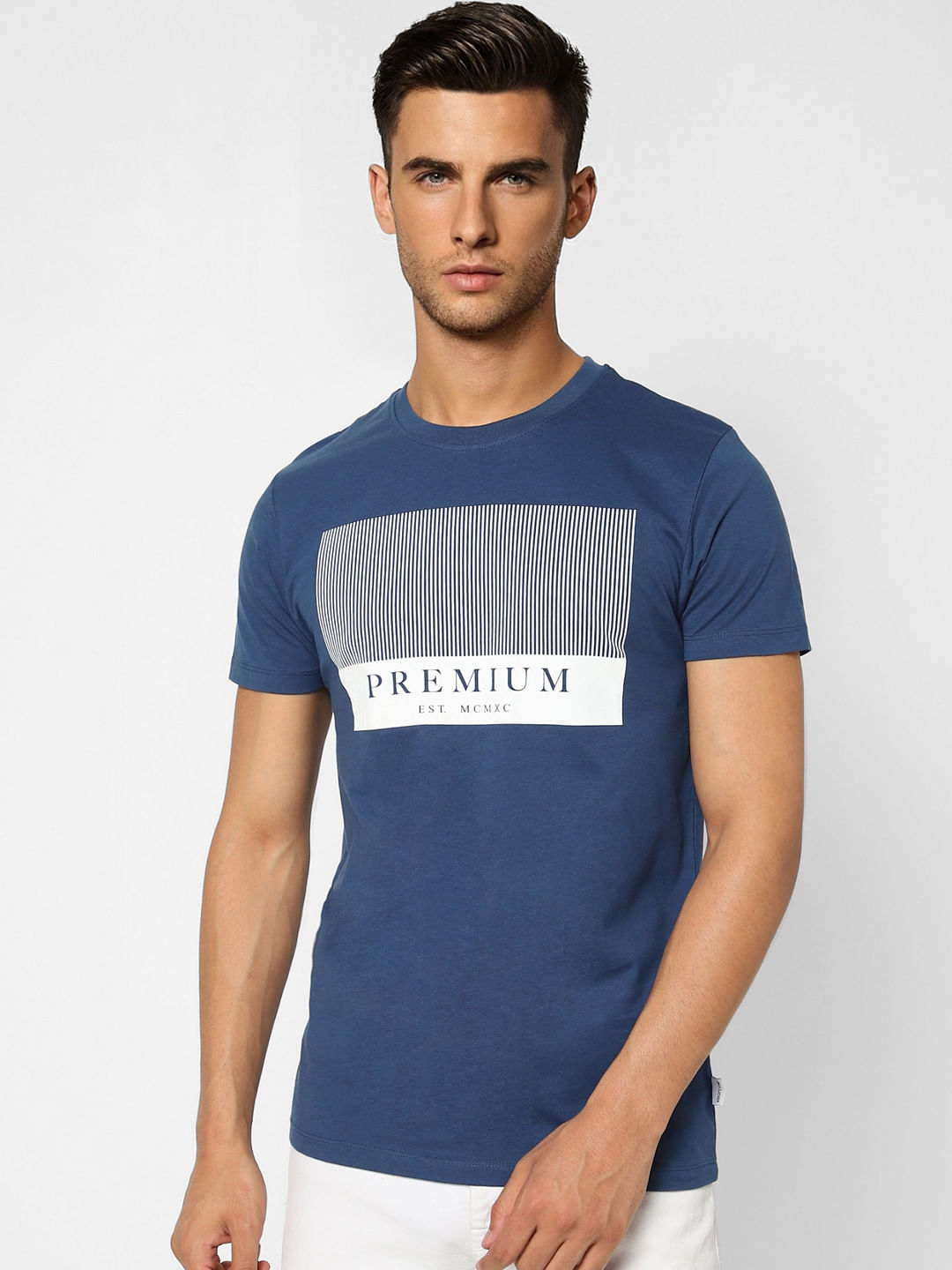 Blue Crew Neck T-shirt