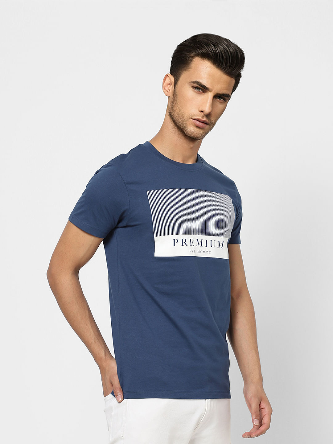 Blue Crew Neck T-shirt