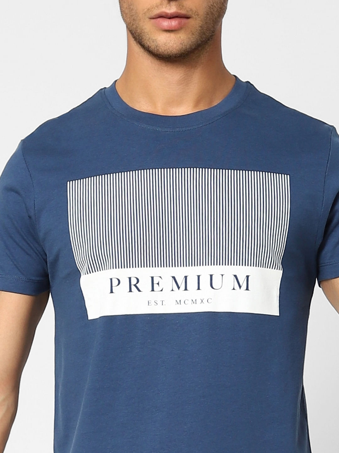 Blue Crew Neck T-shirt