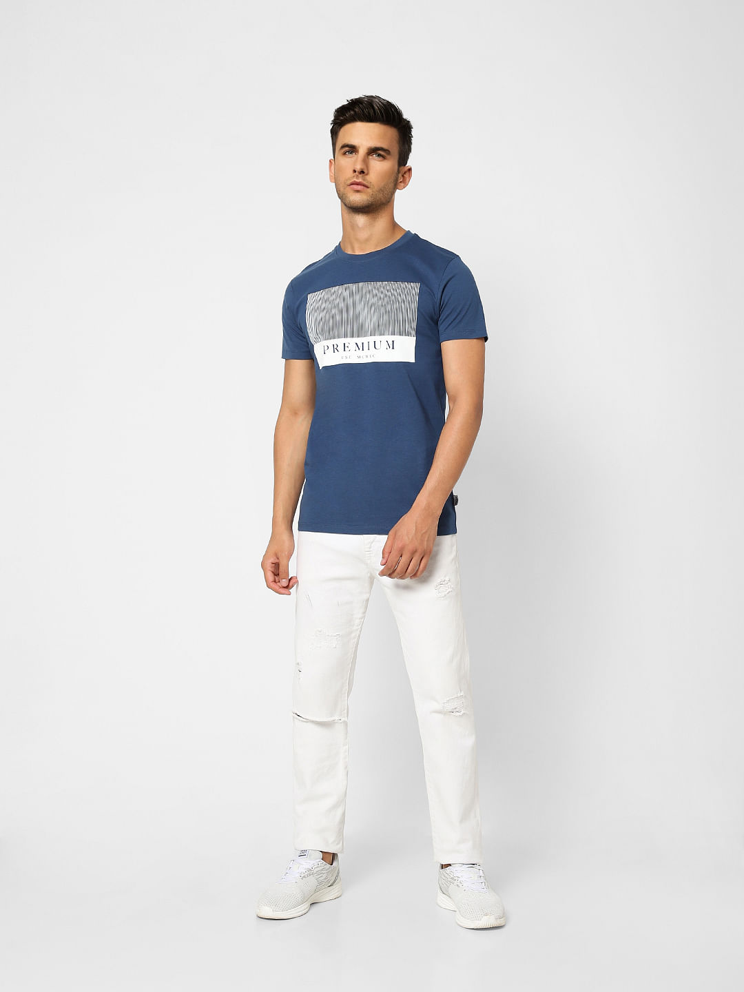 Blue Crew Neck T-shirt