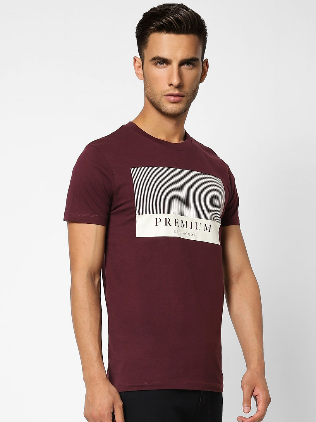Burgundy Crew Neck T-shirt