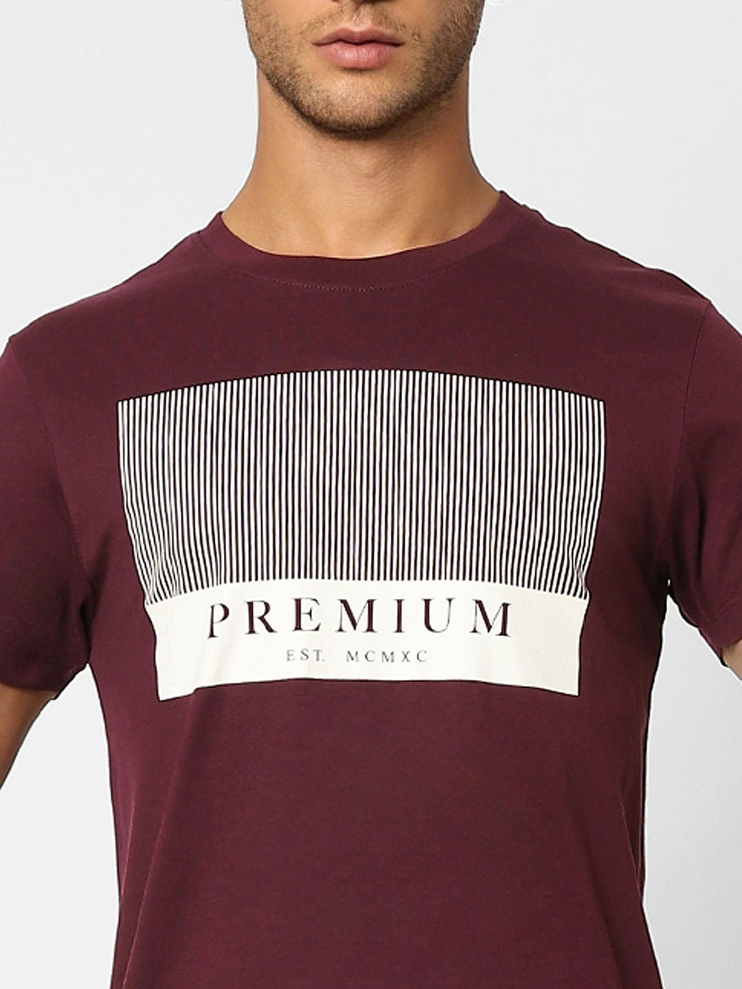 Burgundy Crew Neck T-shirt