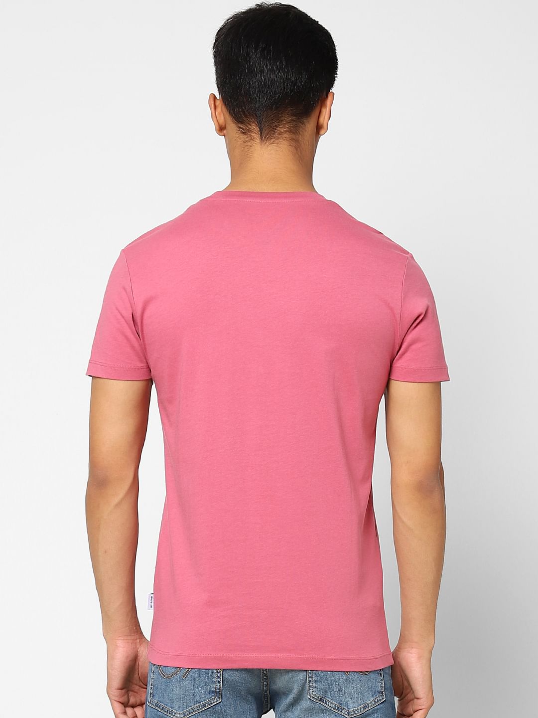 Pink Printed Crew Neck T-shirt