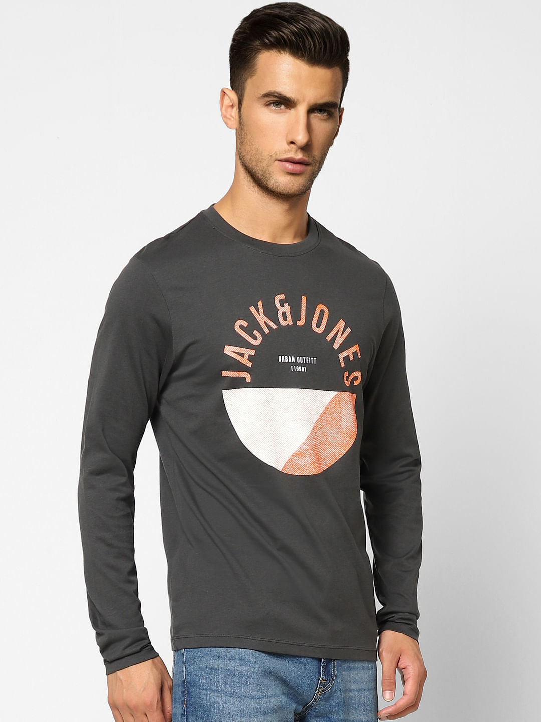 Black Graphic Print Crew Neck T-shirt