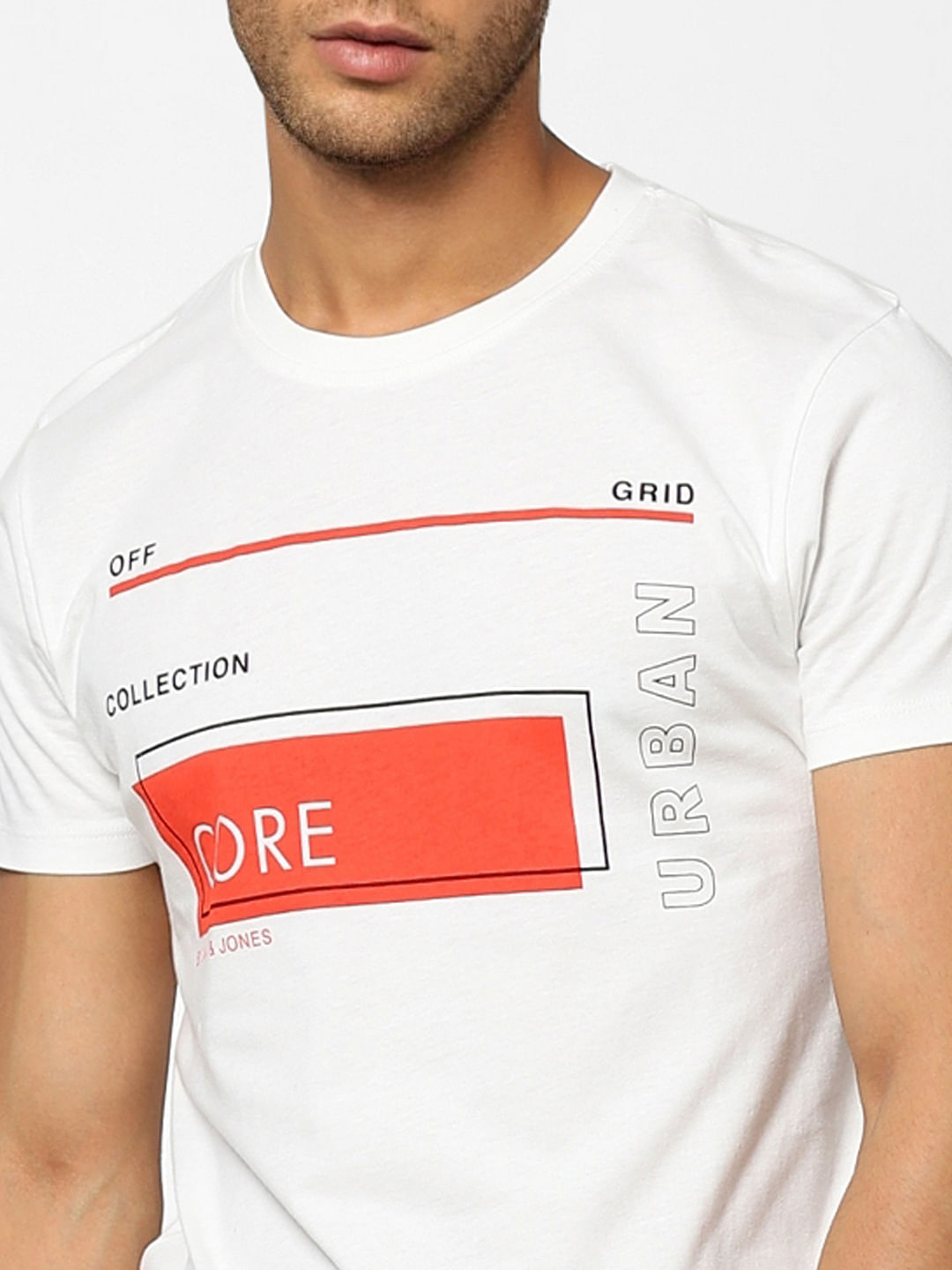 White Graphic Print Crew Neck T-shirt