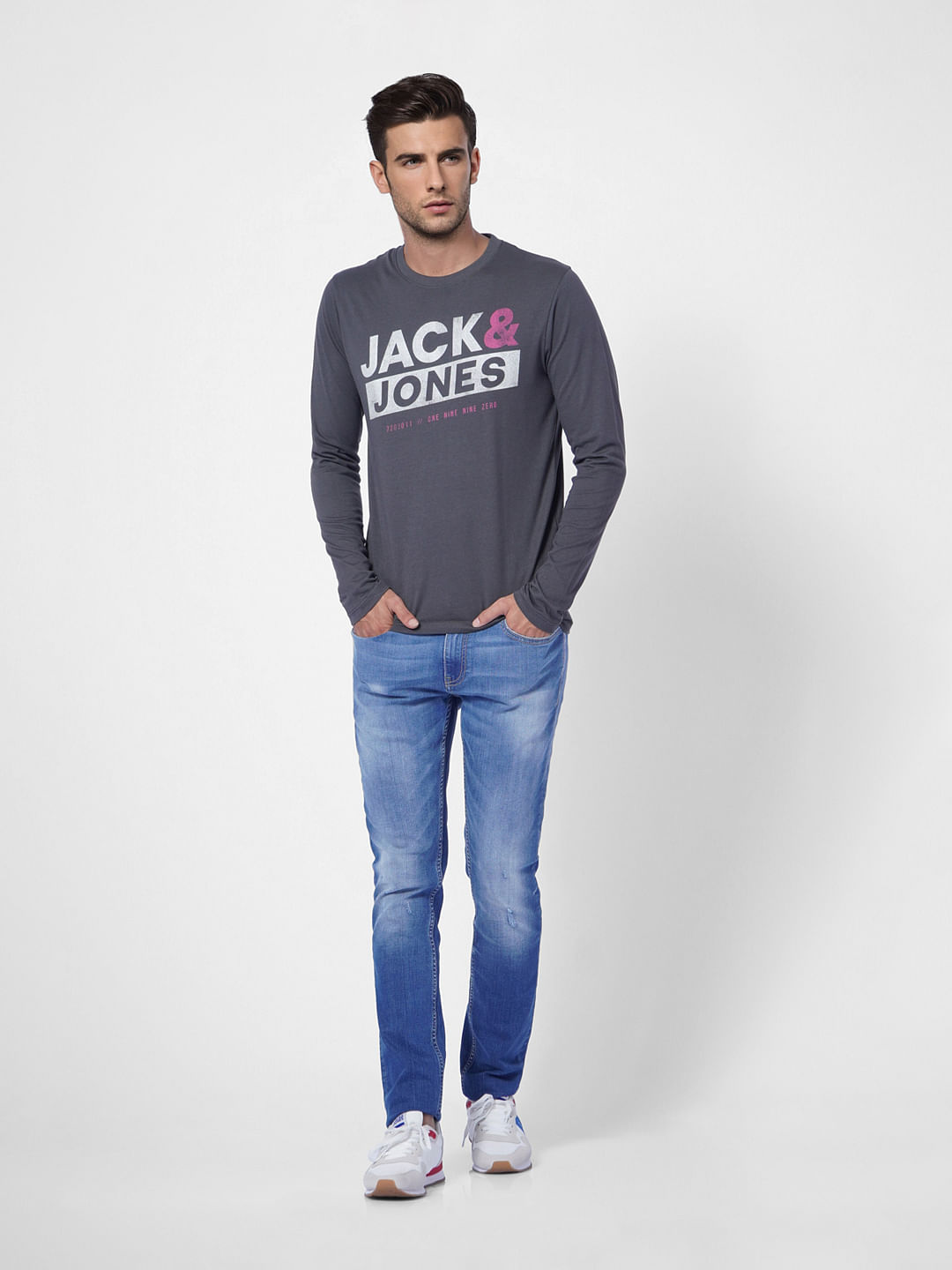 Black Logo Print Crew Neck T-shirt