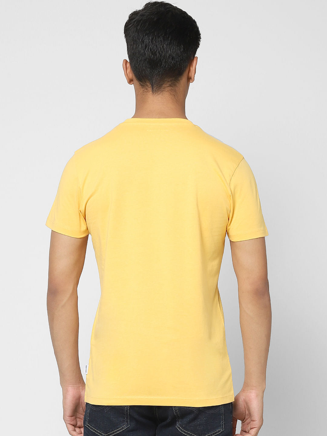 Yellow Camo Logo Crew Neck T-shirt
