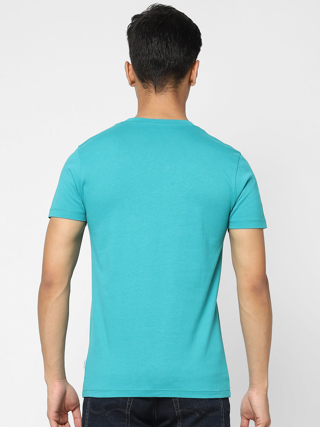 Blue Camo Logo Crew Neck T-shirt