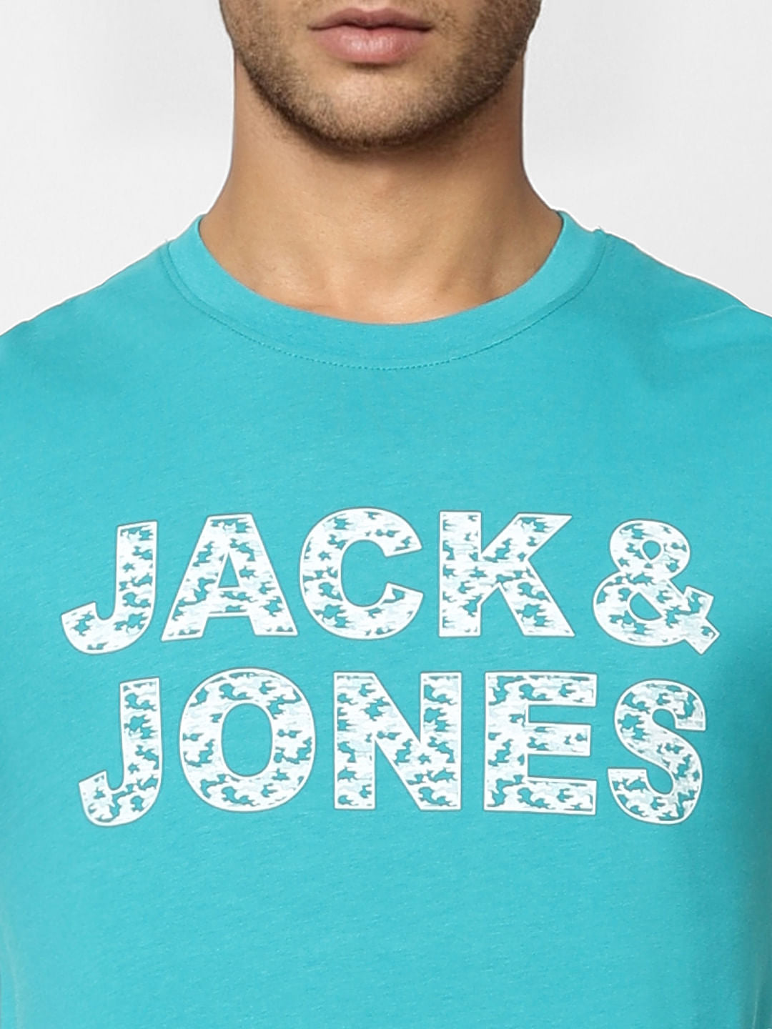 Blue Camo Logo Crew Neck T-shirt