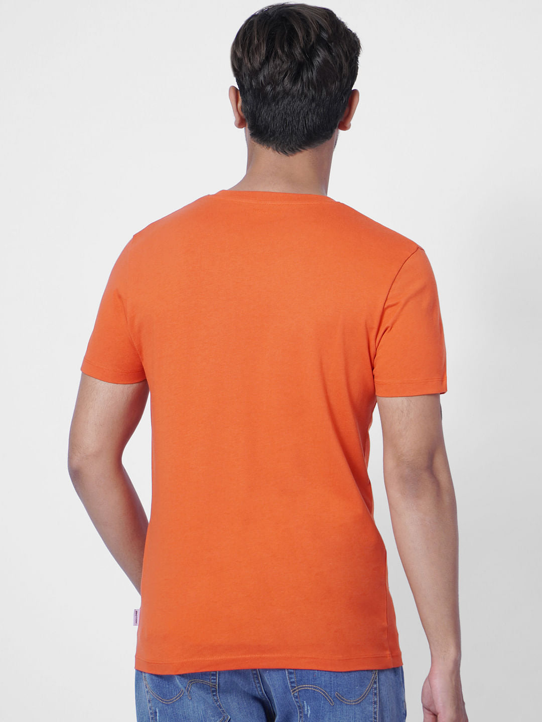 Orange Camo Logo Crew Neck T-shirt