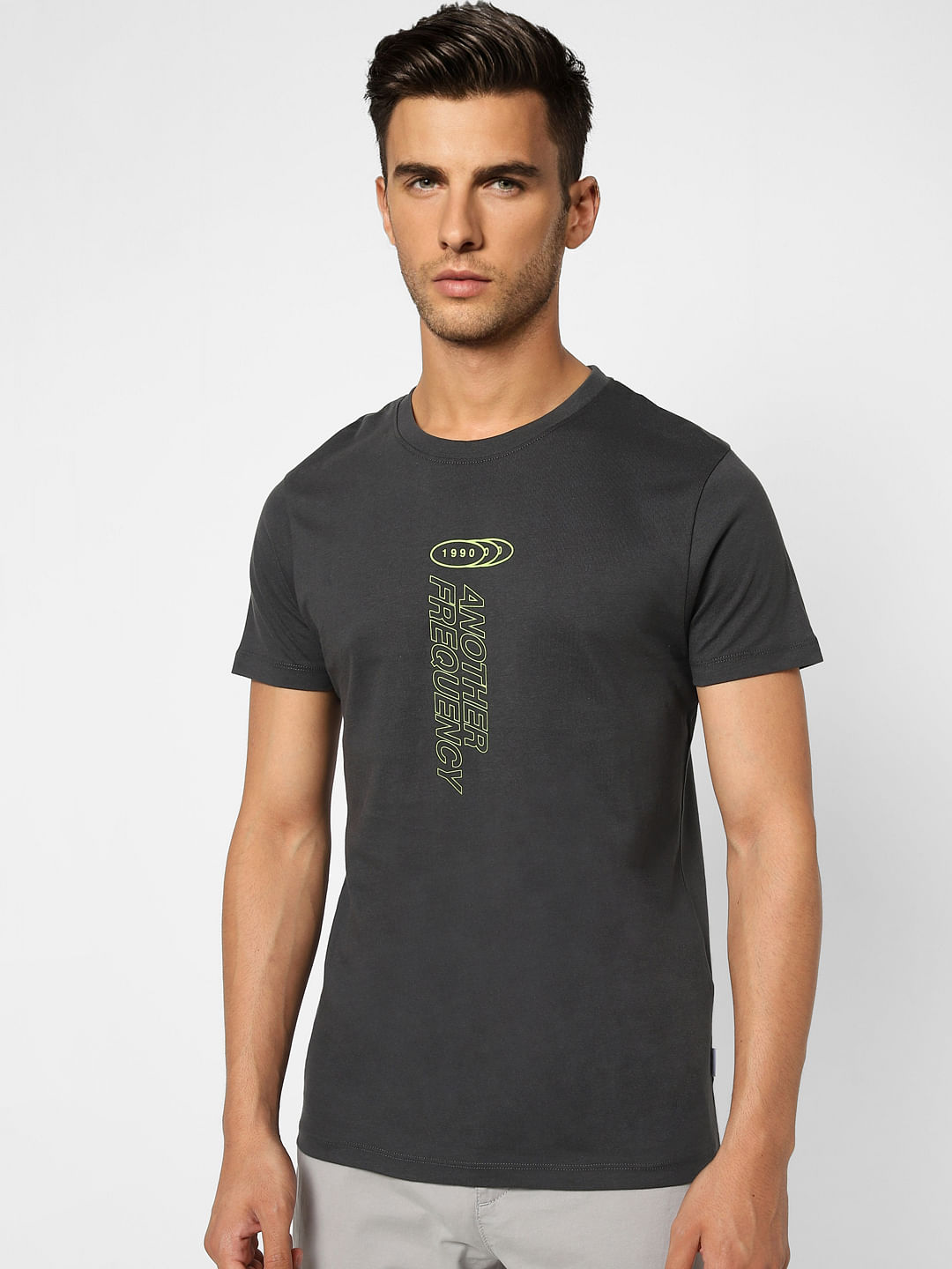 Black Graphic Print Crew Neck T-shirt