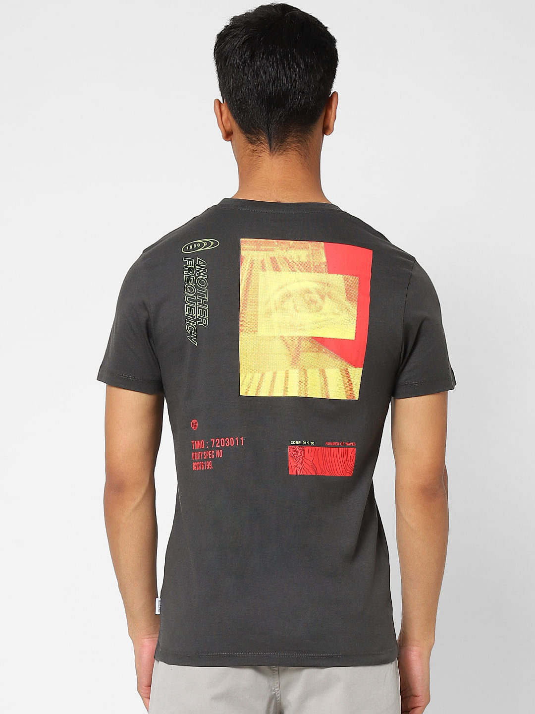 Black Graphic Print Crew Neck T-shirt