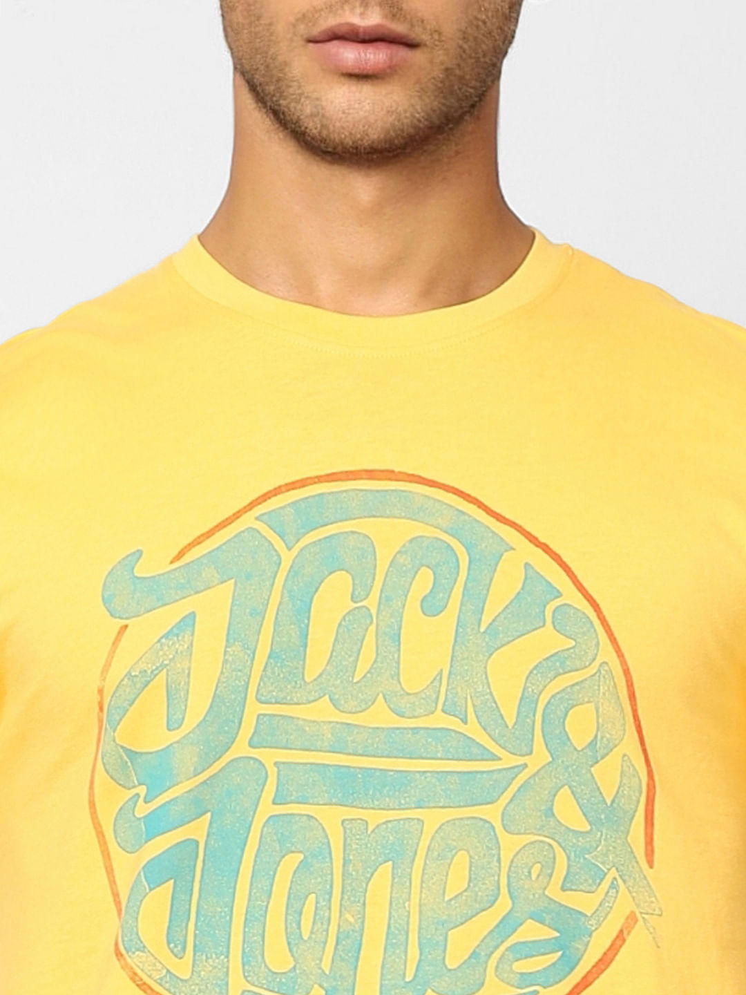 Yellow Graphic Print Crew Neck T-shirt