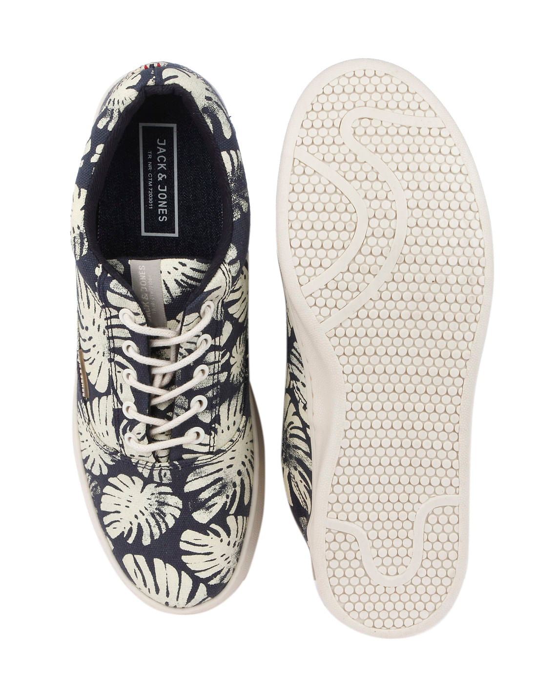 Blue Printed Canvas Trainers