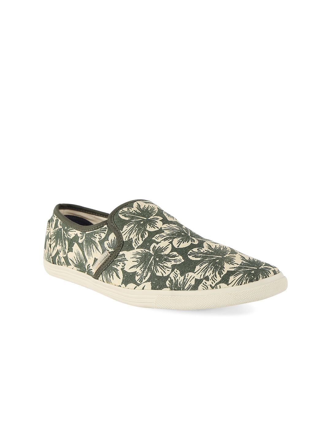 Green Floral Slip Ons - 6