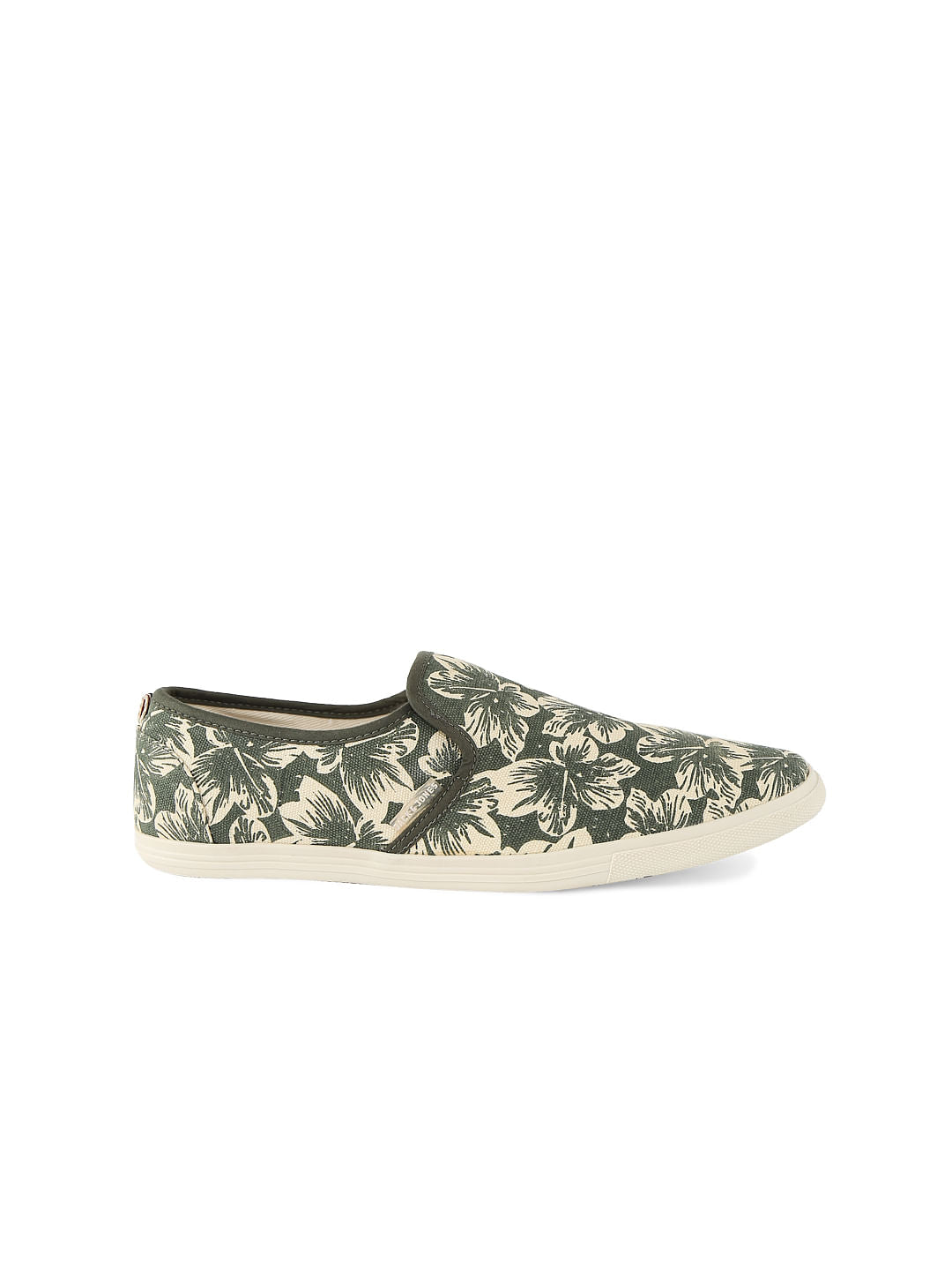 Green Floral Slip Ons