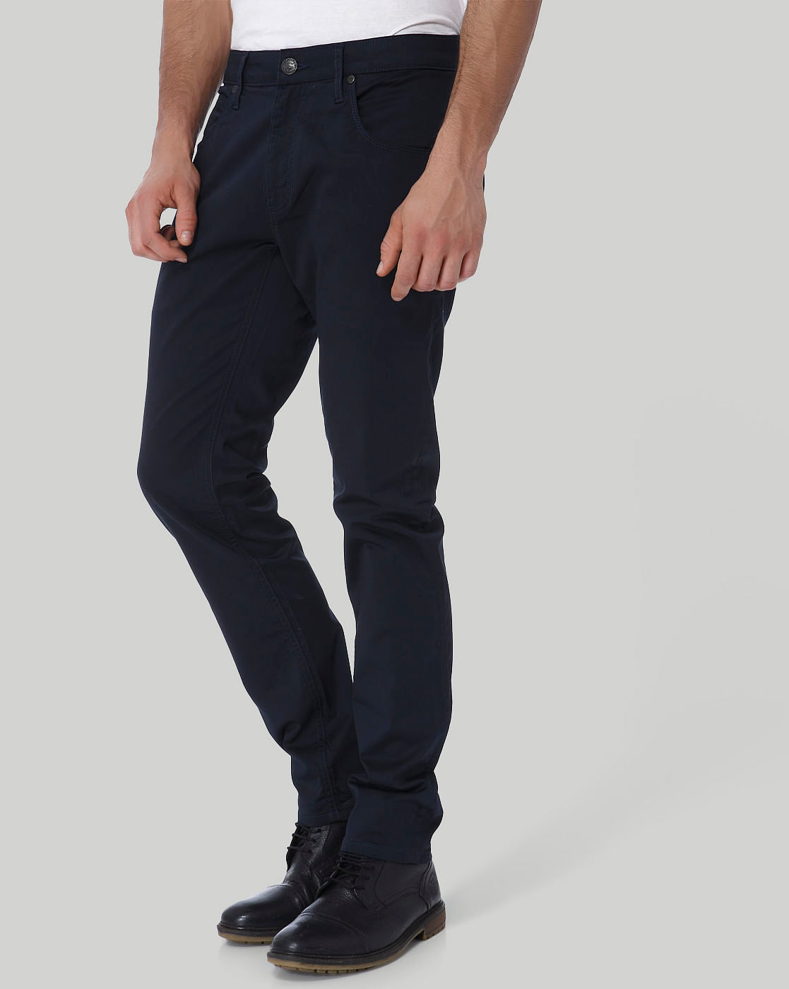 Navy Blue Slim Fit Pants