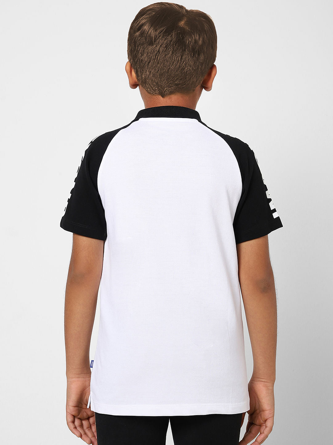 Boys White Polo Neck T-shirt