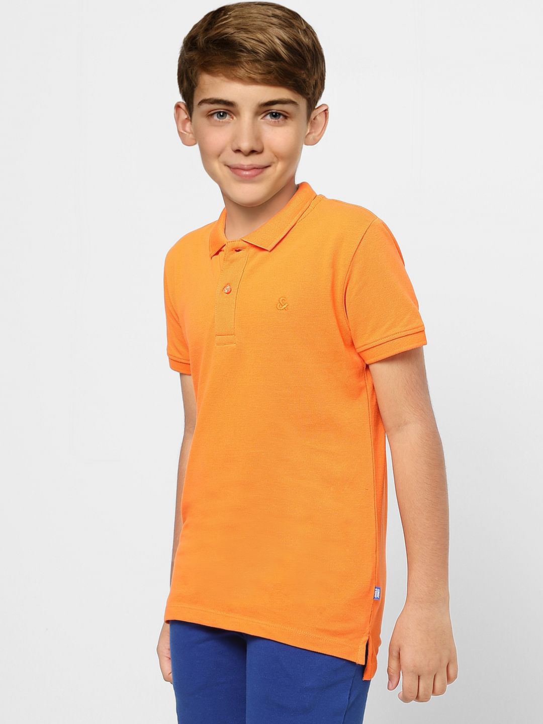 Boys Orange Polo Neck T-shirt