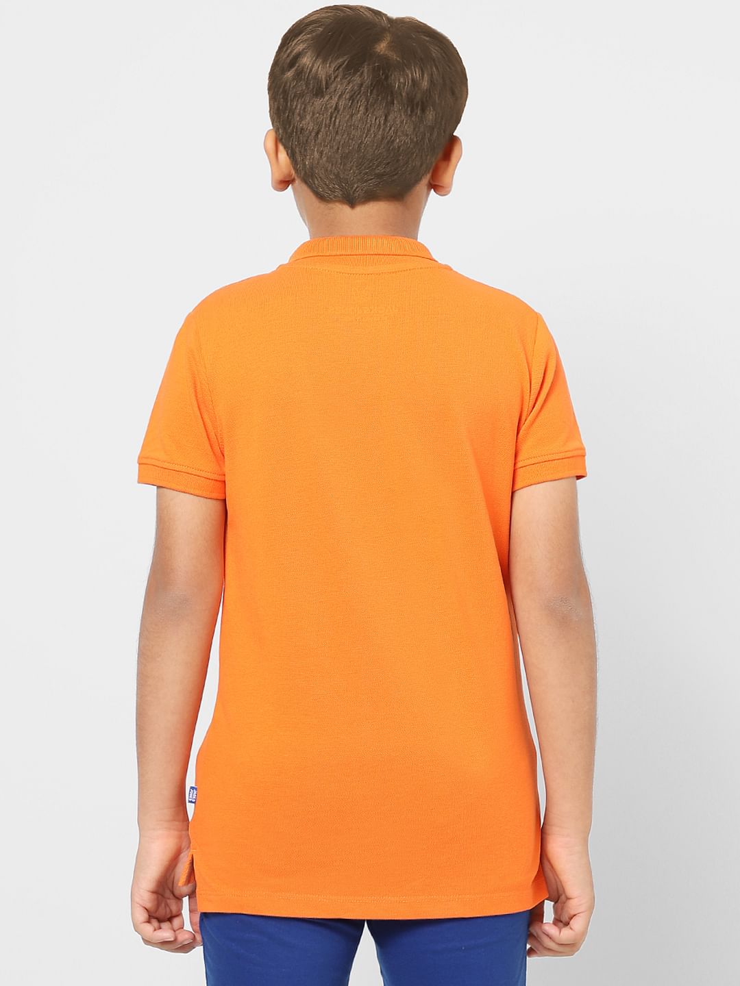 Boys Orange Polo Neck T-shirt