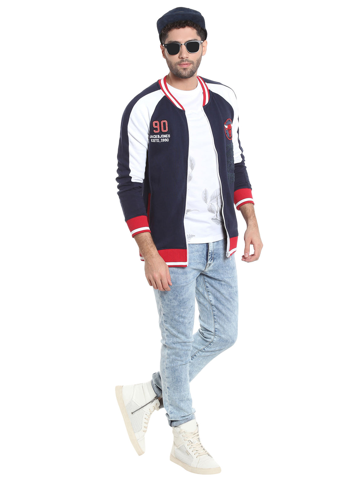 Blue Colourblocked Sweatshirt - S