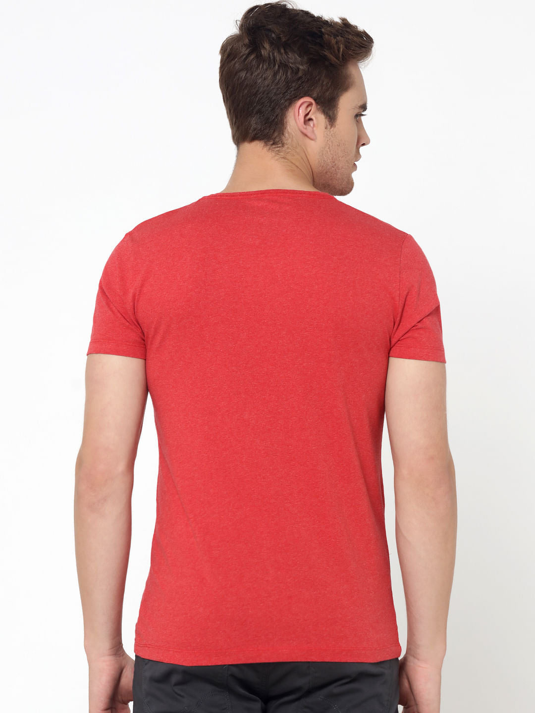 Pack Of Two Crew Neck T-Shirts- Red & White