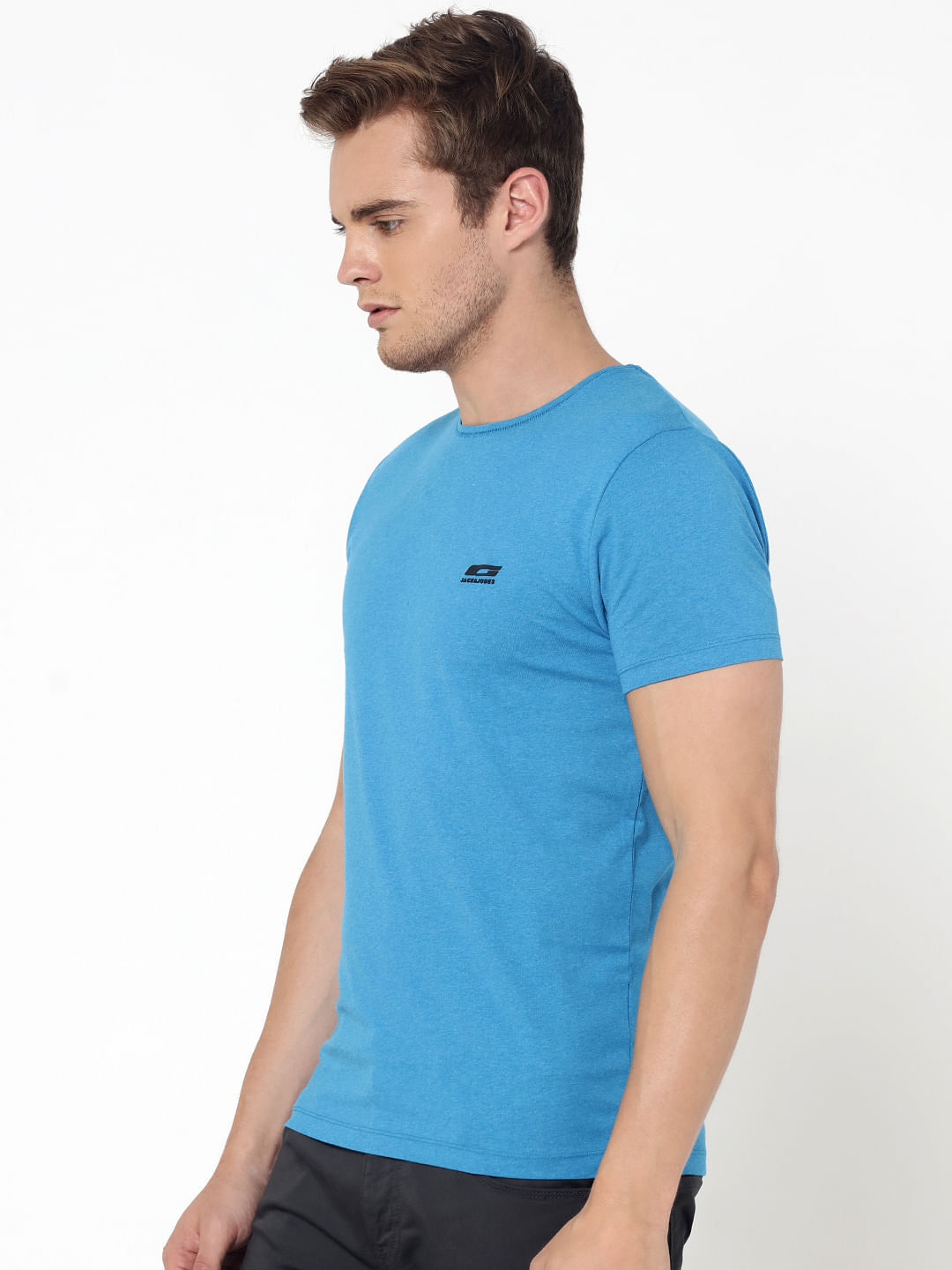 Pack Of Two Crew Neck T-Shirts- Yellow And Blue