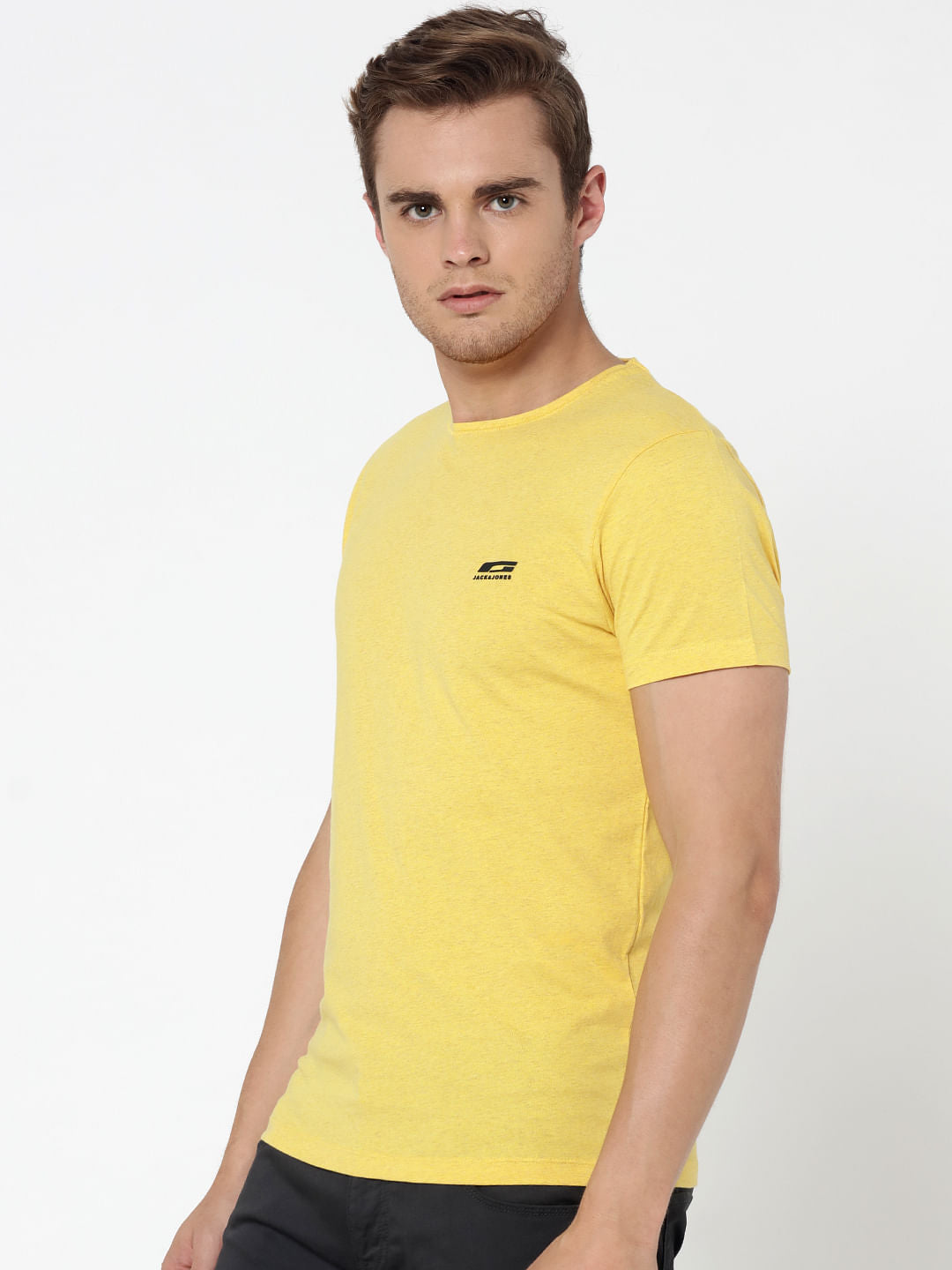 Pack Of Two Crew Neck T-Shirts- Yellow And Blue