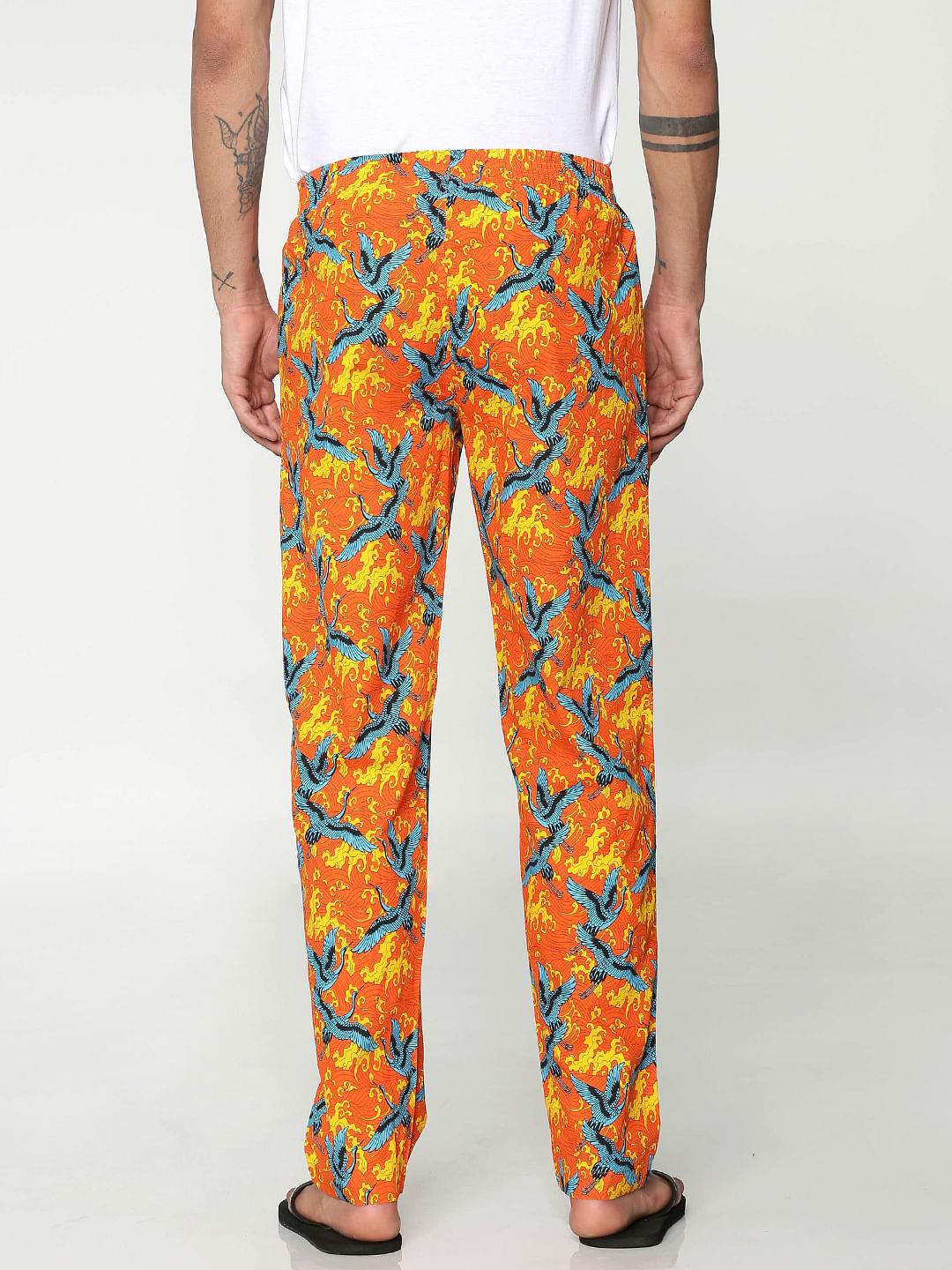 Rose All Over Flying Cranes Print Pyjama