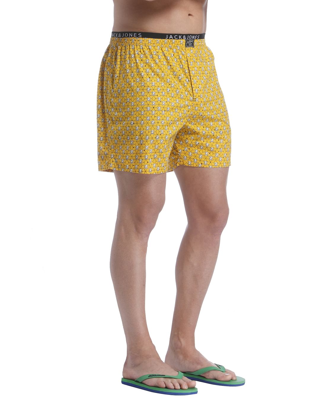 Orange All Over Skull Print Boxer