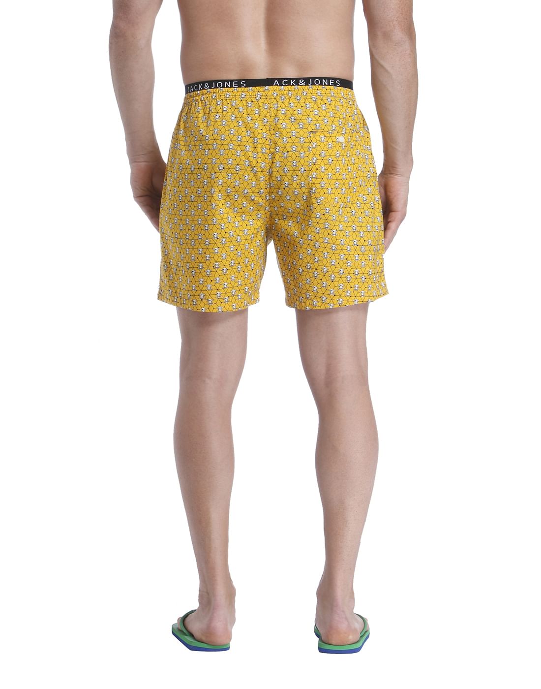 Orange All Over Skull Print Boxer