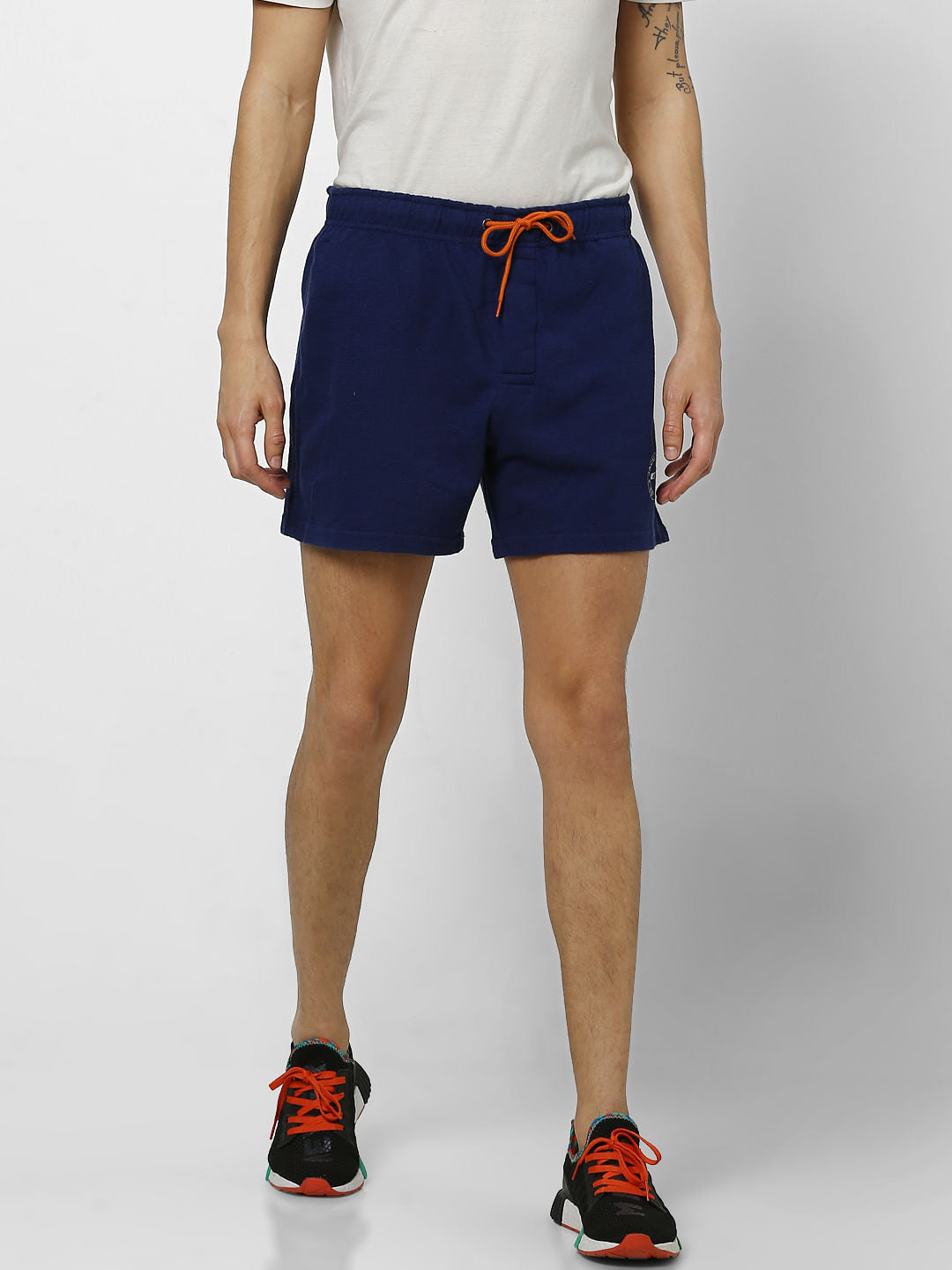 Blue Mid Rise Sweatshorts