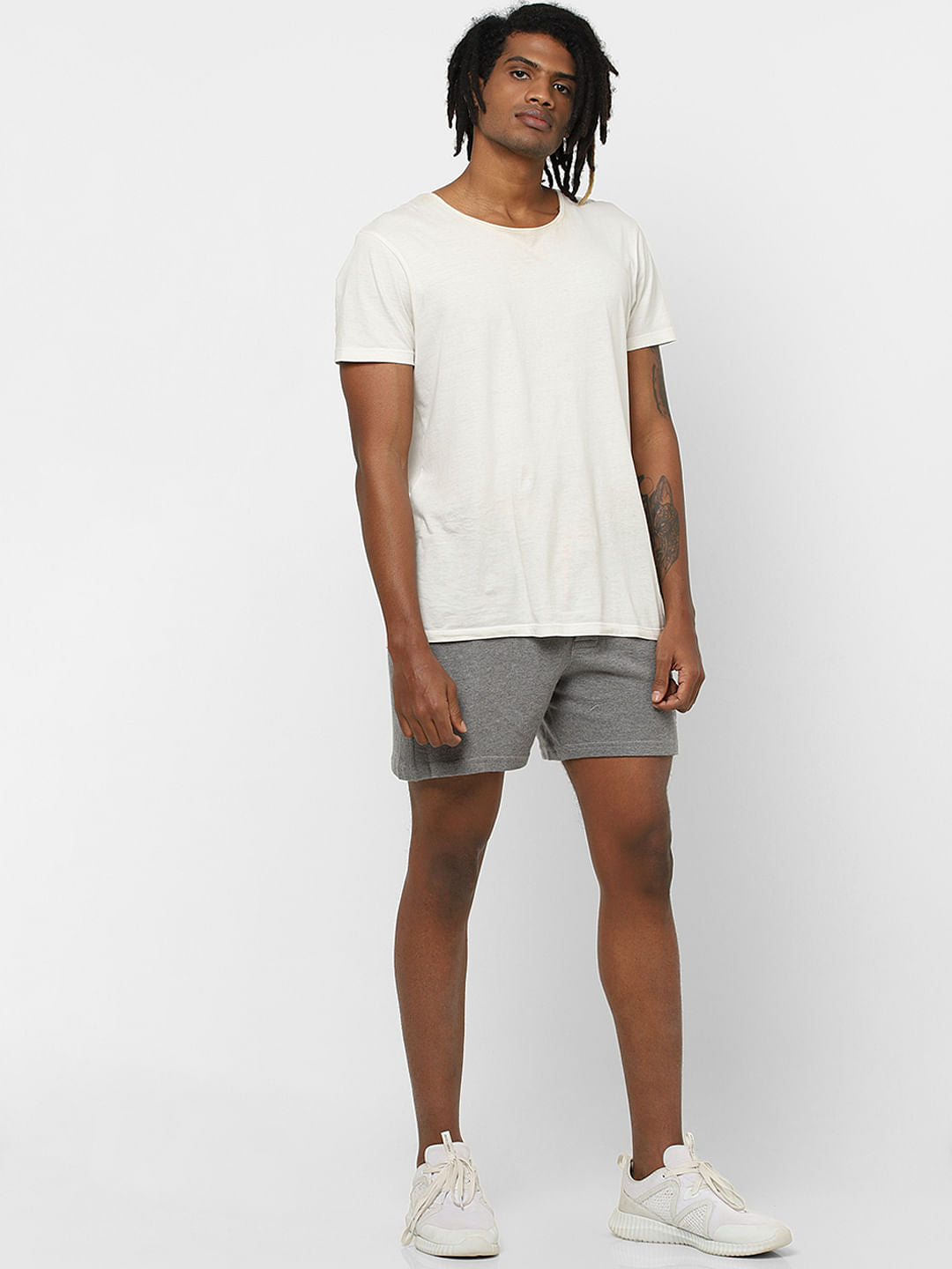 Grey Mid Rise Sweatshorts - S