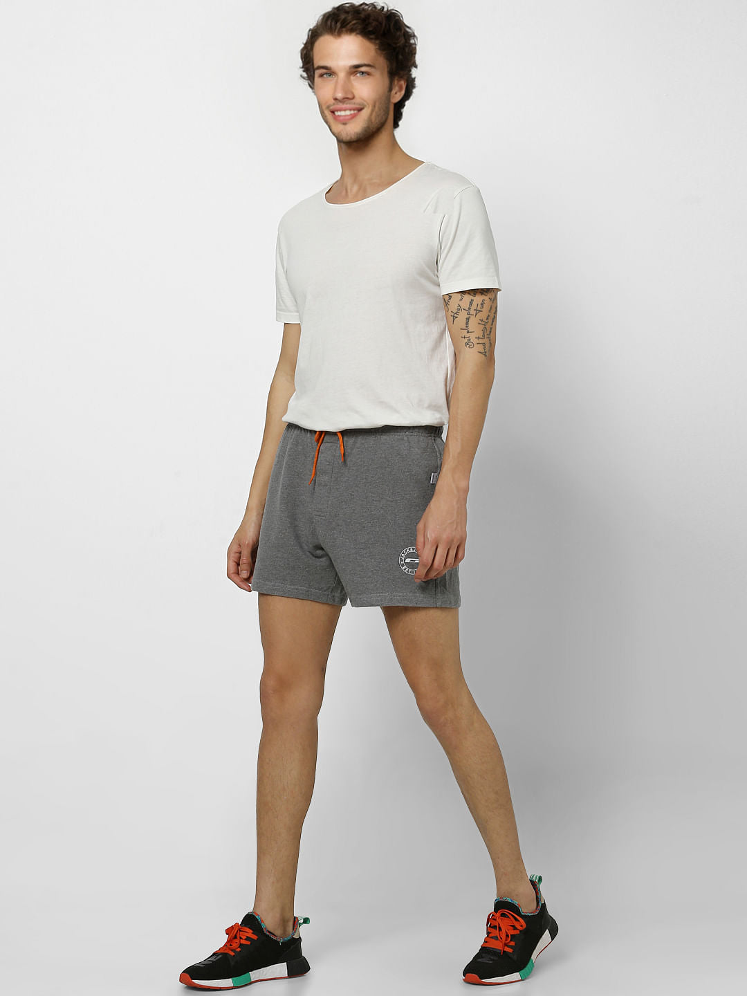 Grey Mid Rise Sweatshorts