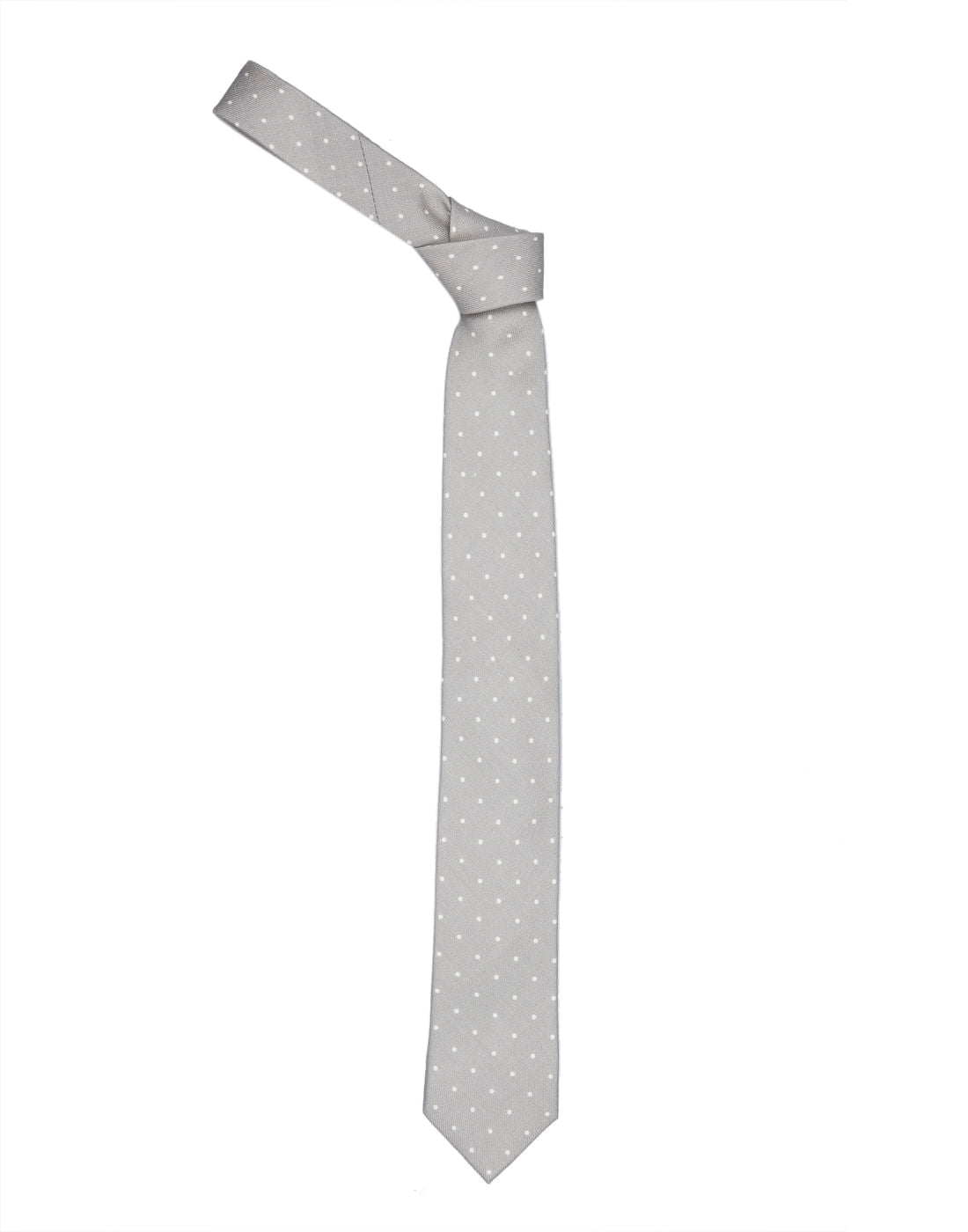 Grey Dot Print Tie - ONE