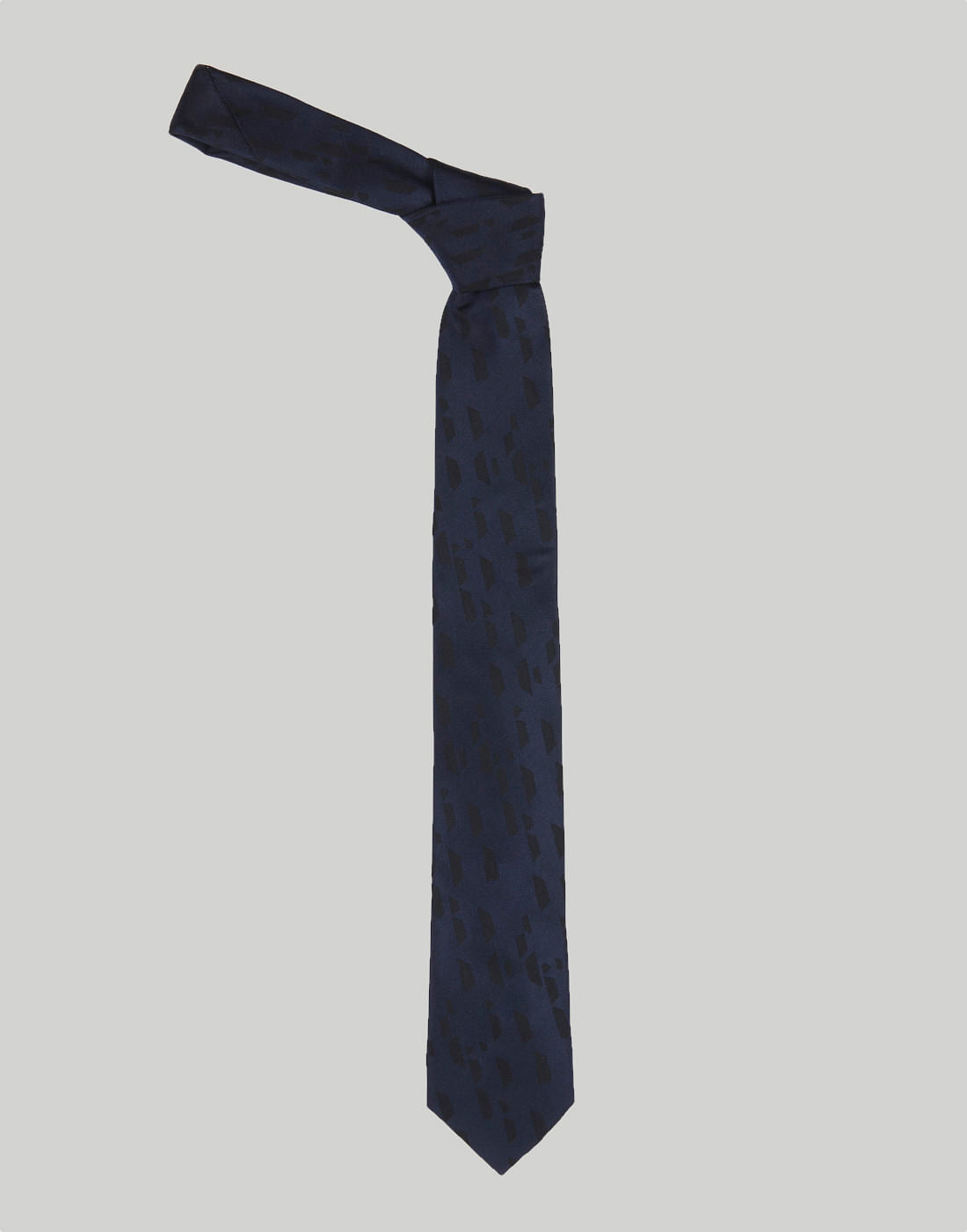 Navy Blue Printed Tie - ONE
