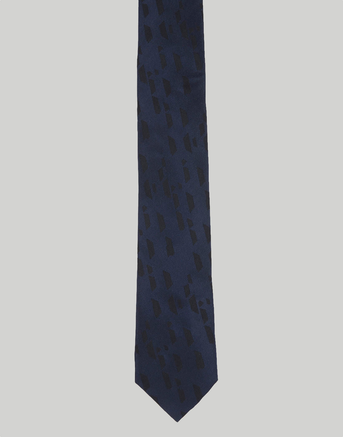 Navy Blue Printed Tie