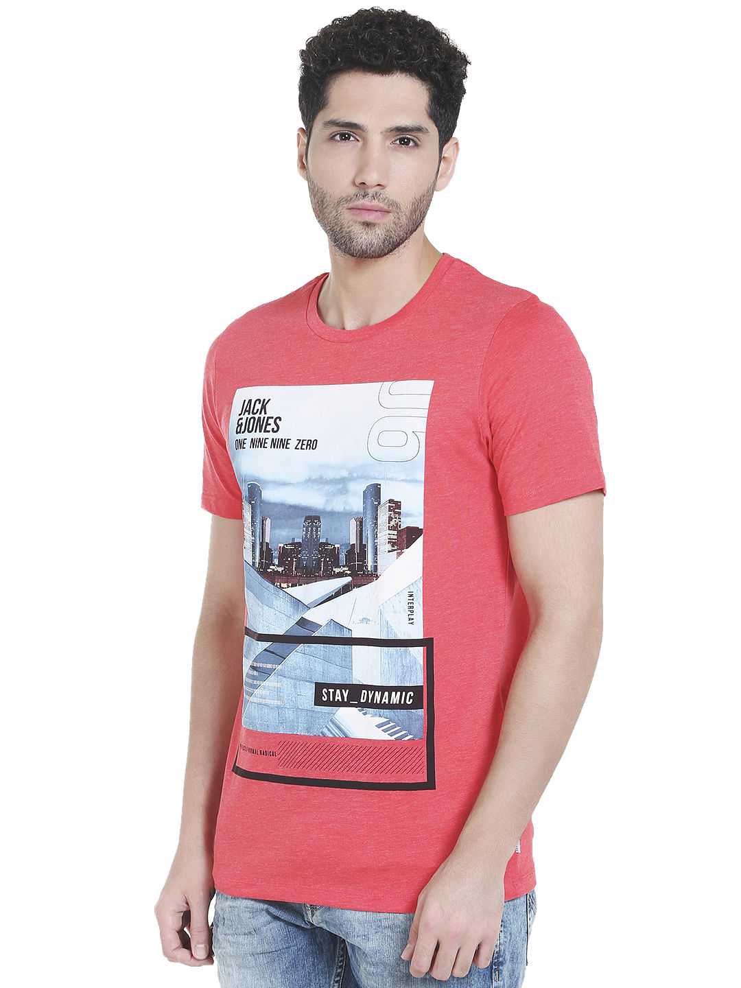 Red Graphic Print Crew Neck T-shirt