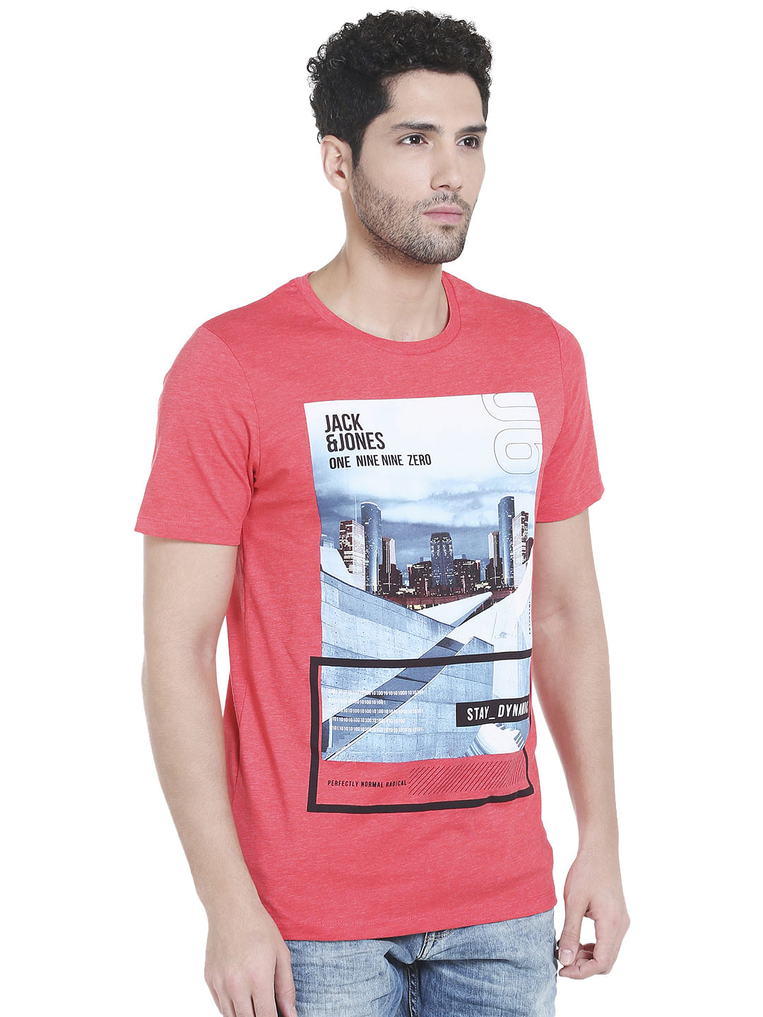Red Graphic Print Crew Neck T-shirt