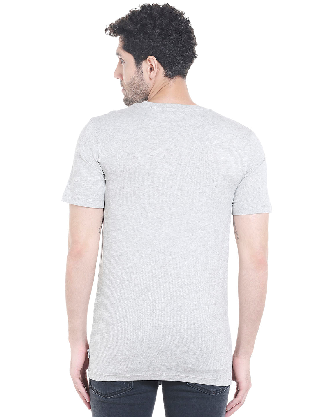 Grey Graphic Print Crew Neck T-shirt