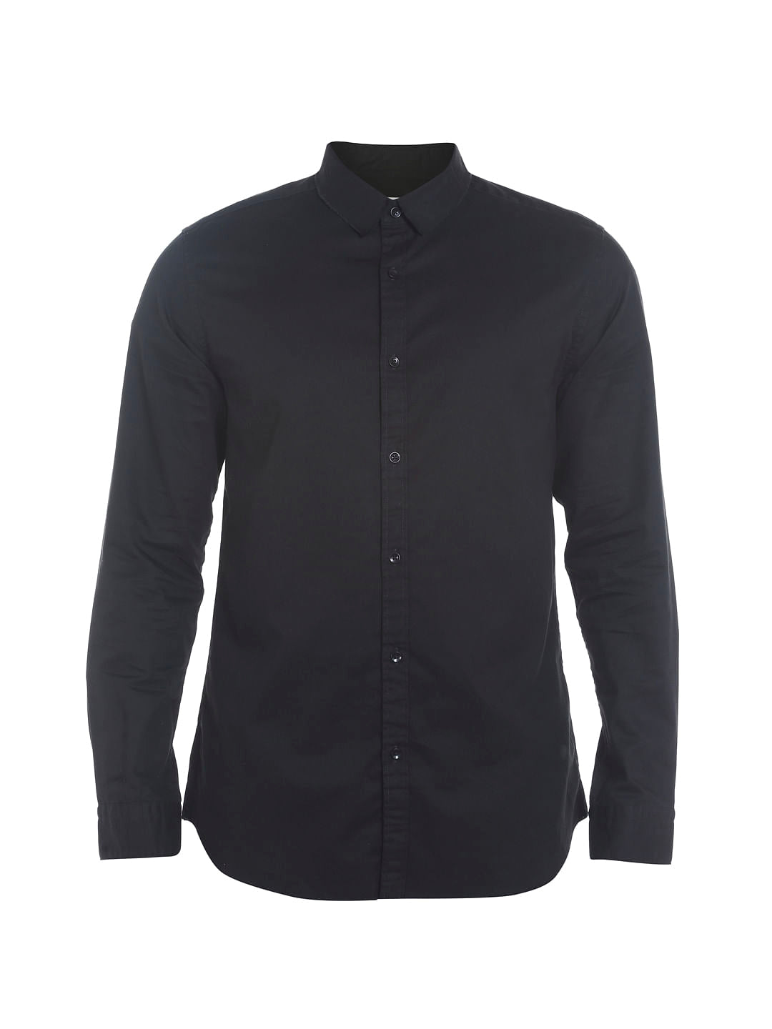 Black Slogan Print Full Sleeves Shirt