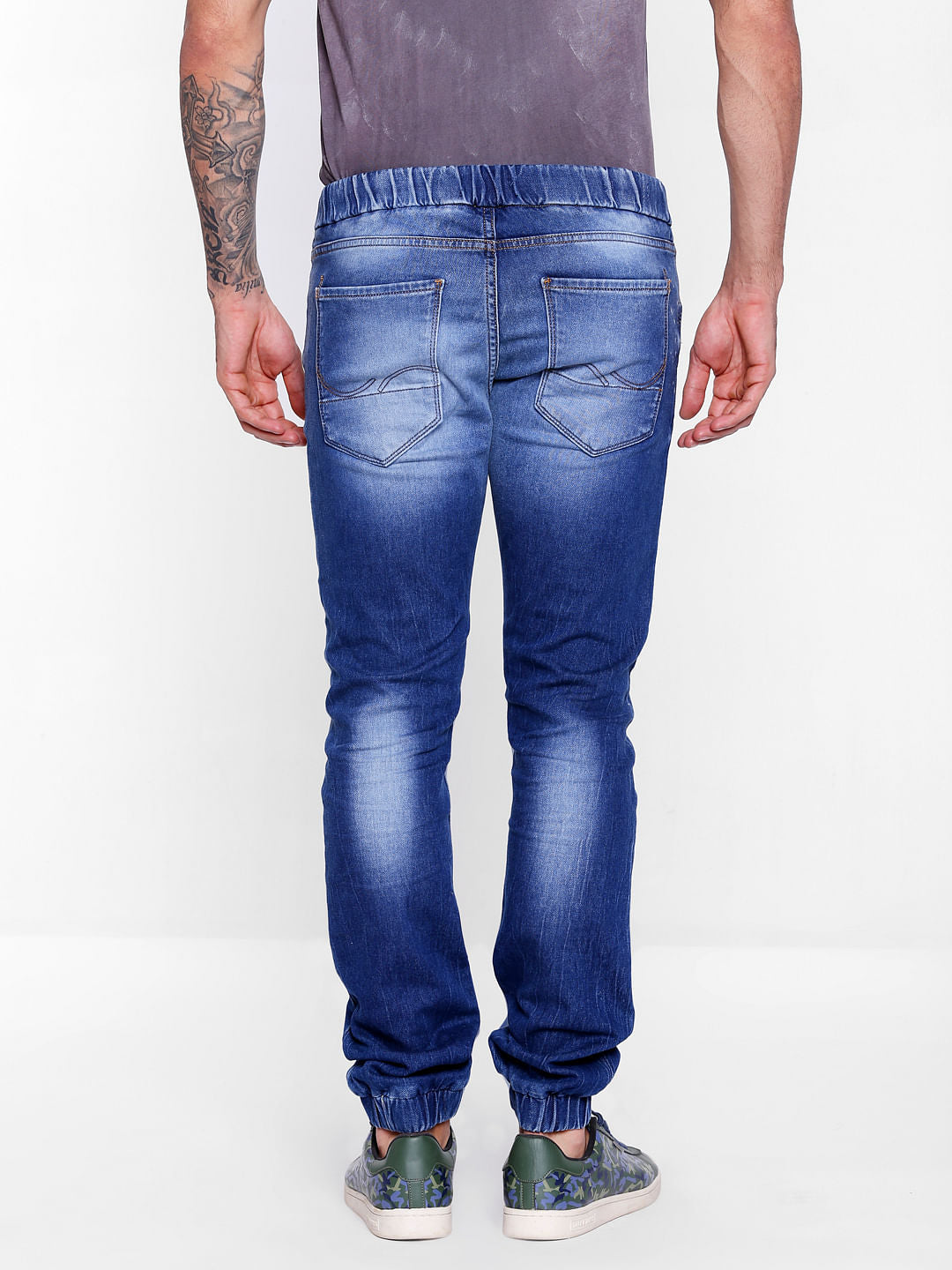 Blue Low Rise Glenn Washed Slim Fit Jeans