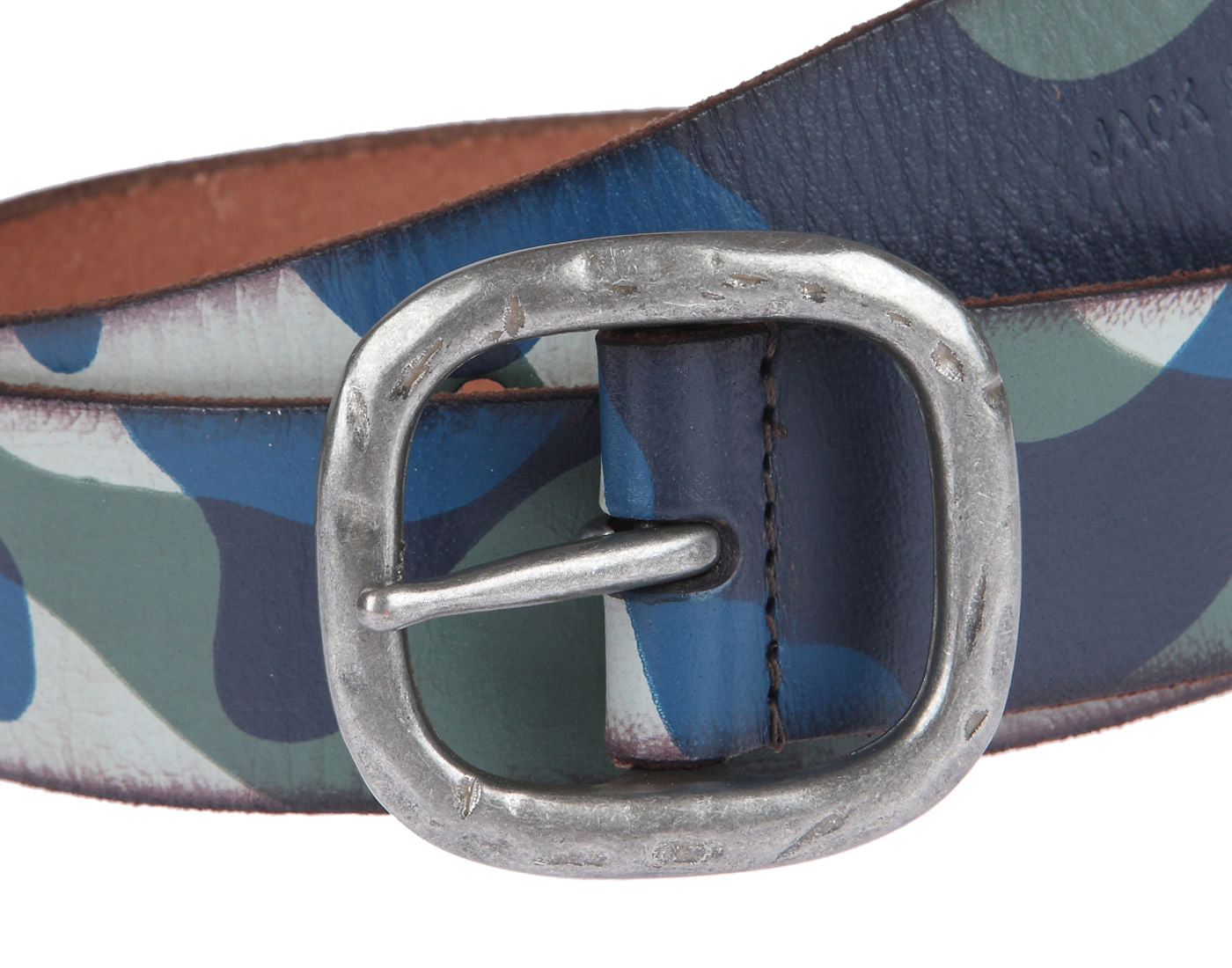 Blue Camo Leather Belt